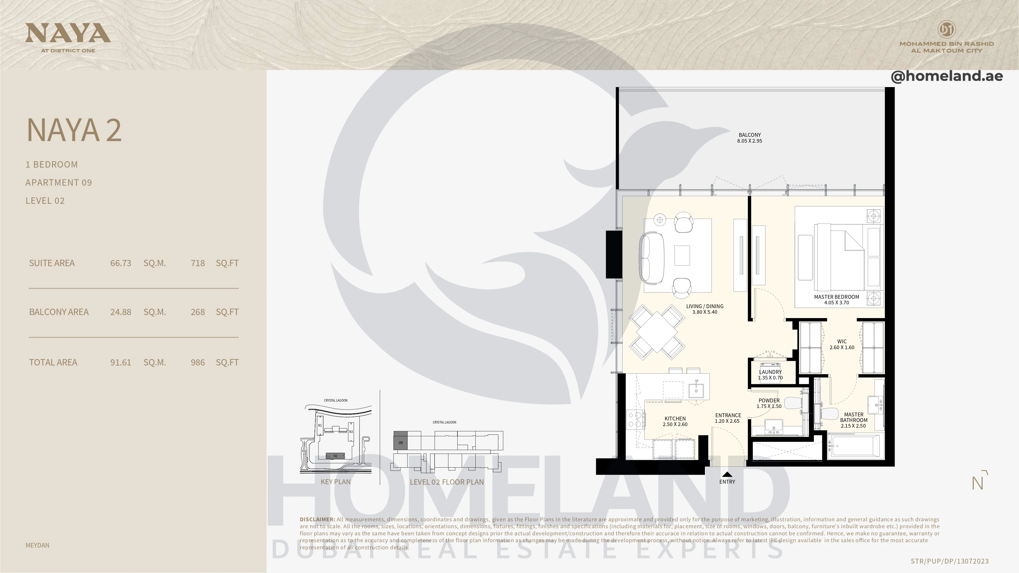 Naya 2, 1BR, Apartment 09, Level 02, 986 SQFT