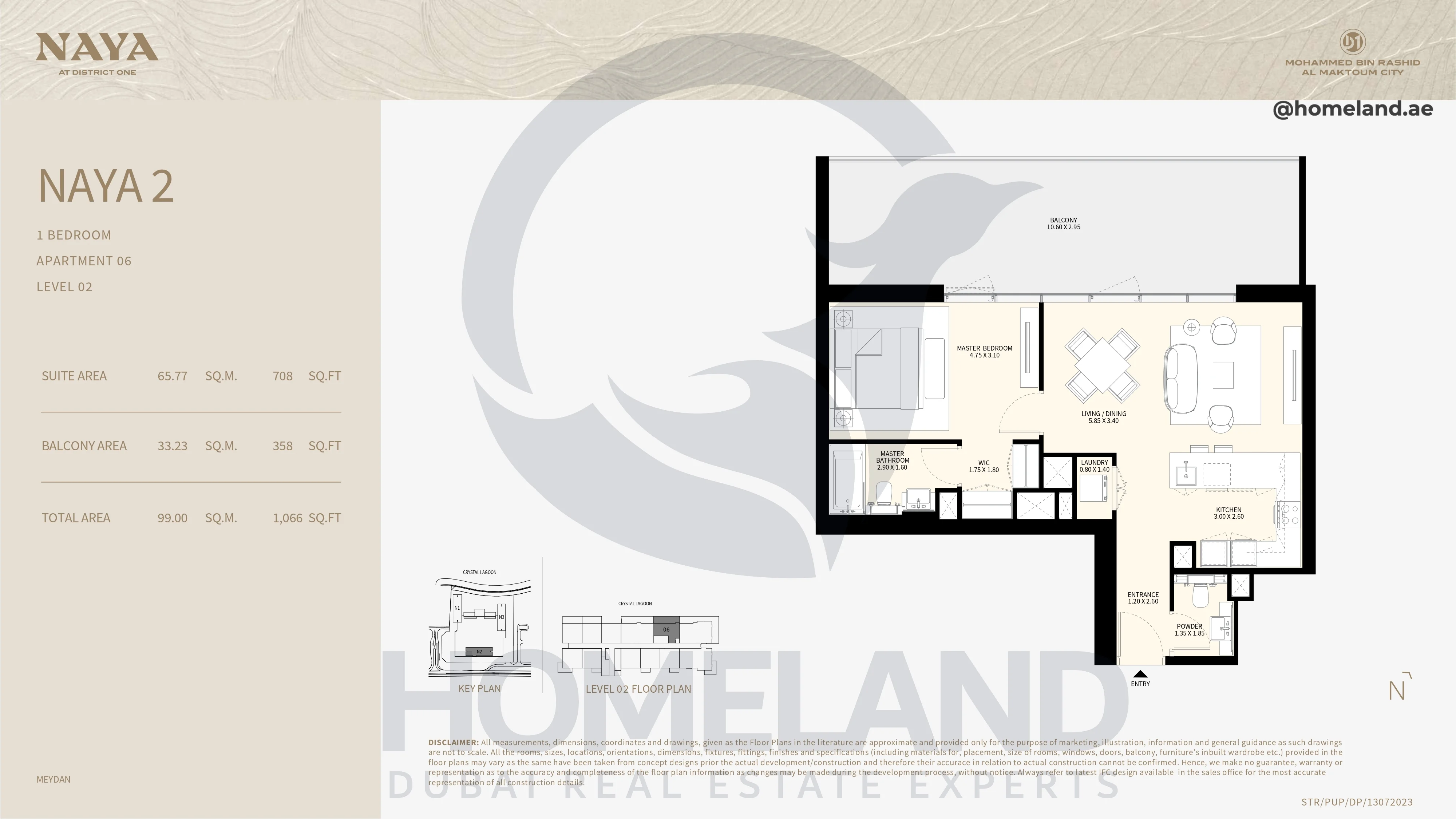Naya 2, 1BR, Apartment 06, Level 02, 1066 SQFT