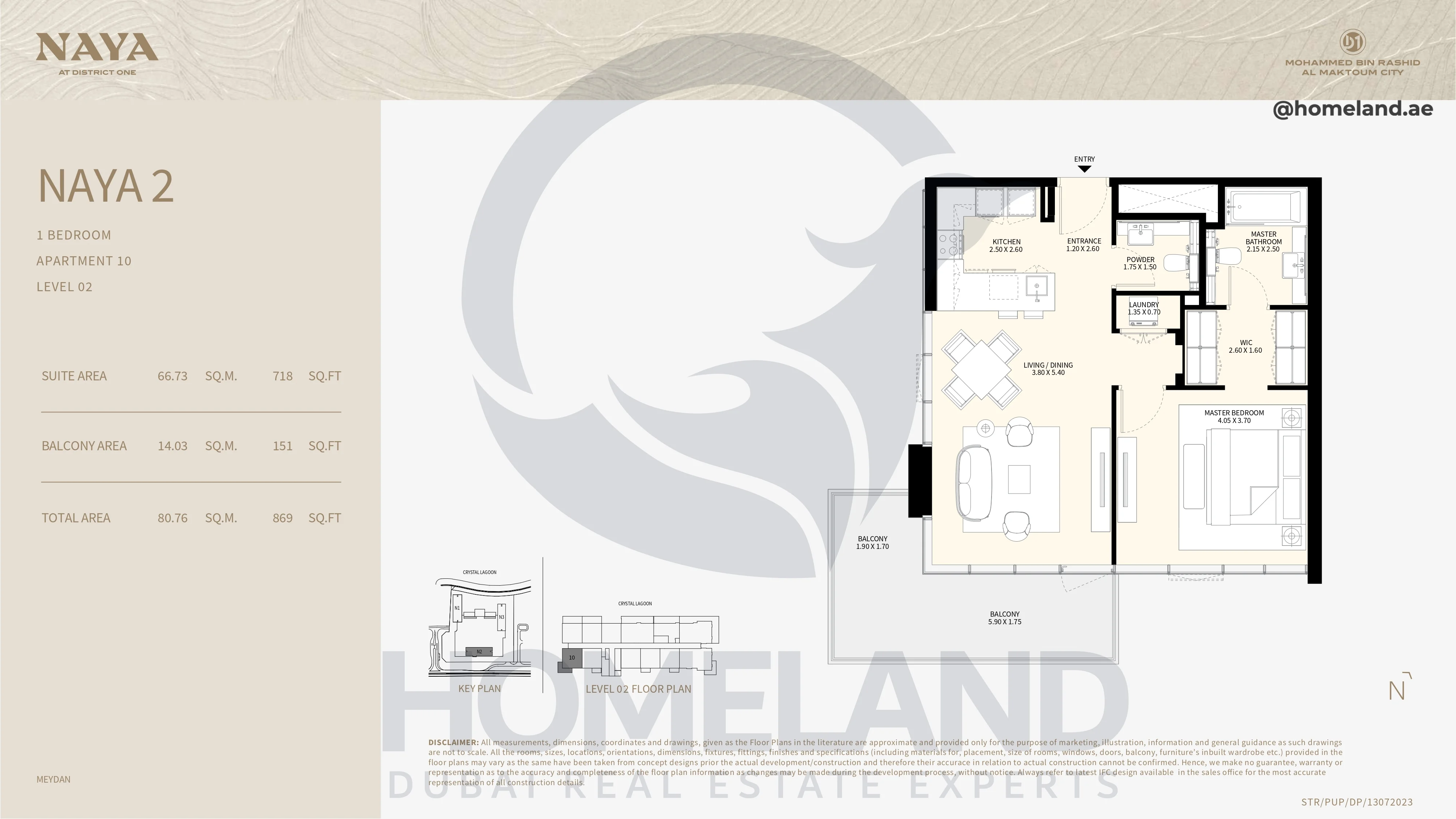Naya 2, 1BR, Apartment 10, Level 02, 869 SQFT
