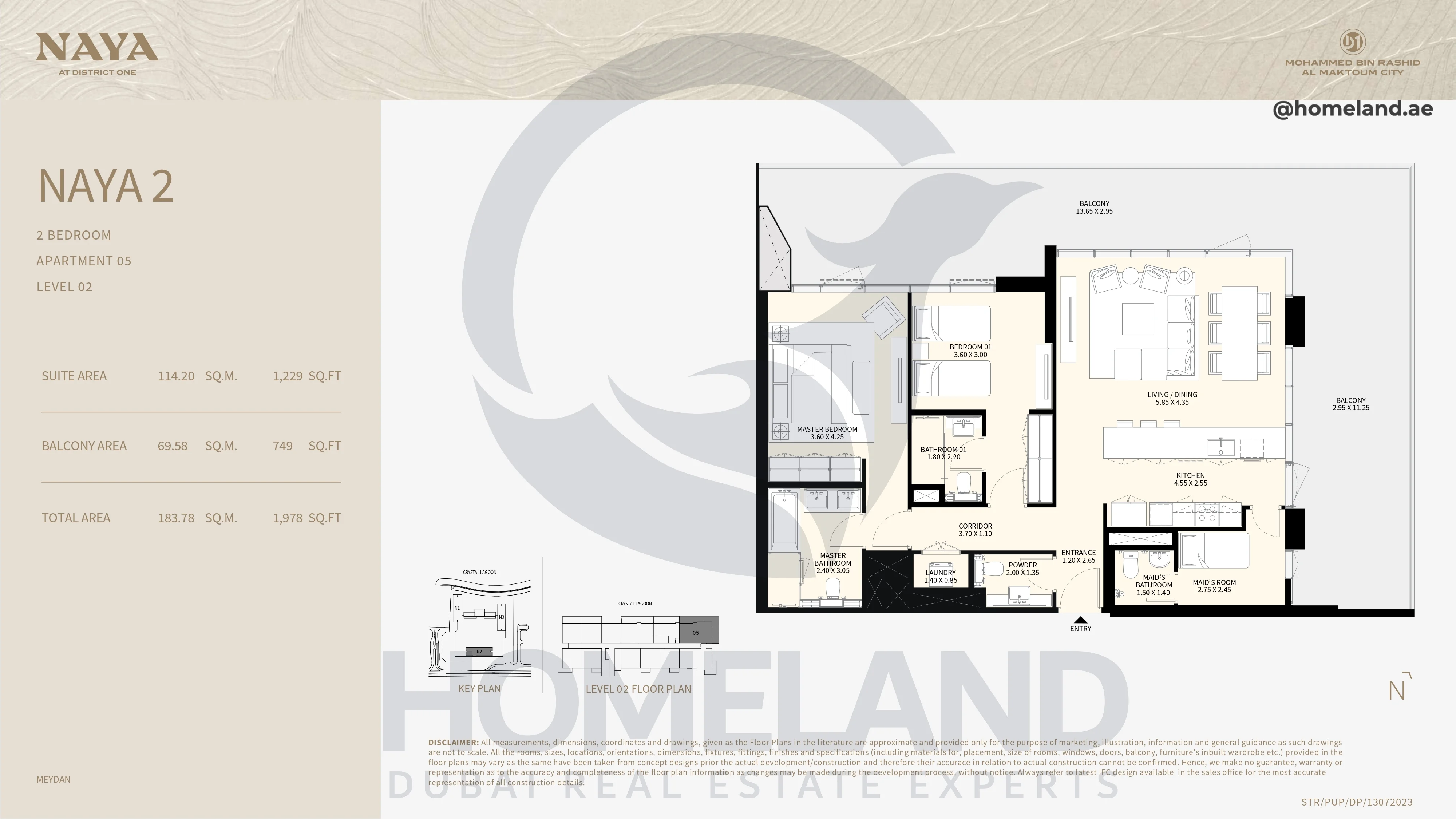 Naya 2, 2BR, Apartment 05, Level 02, 1978 SQFT