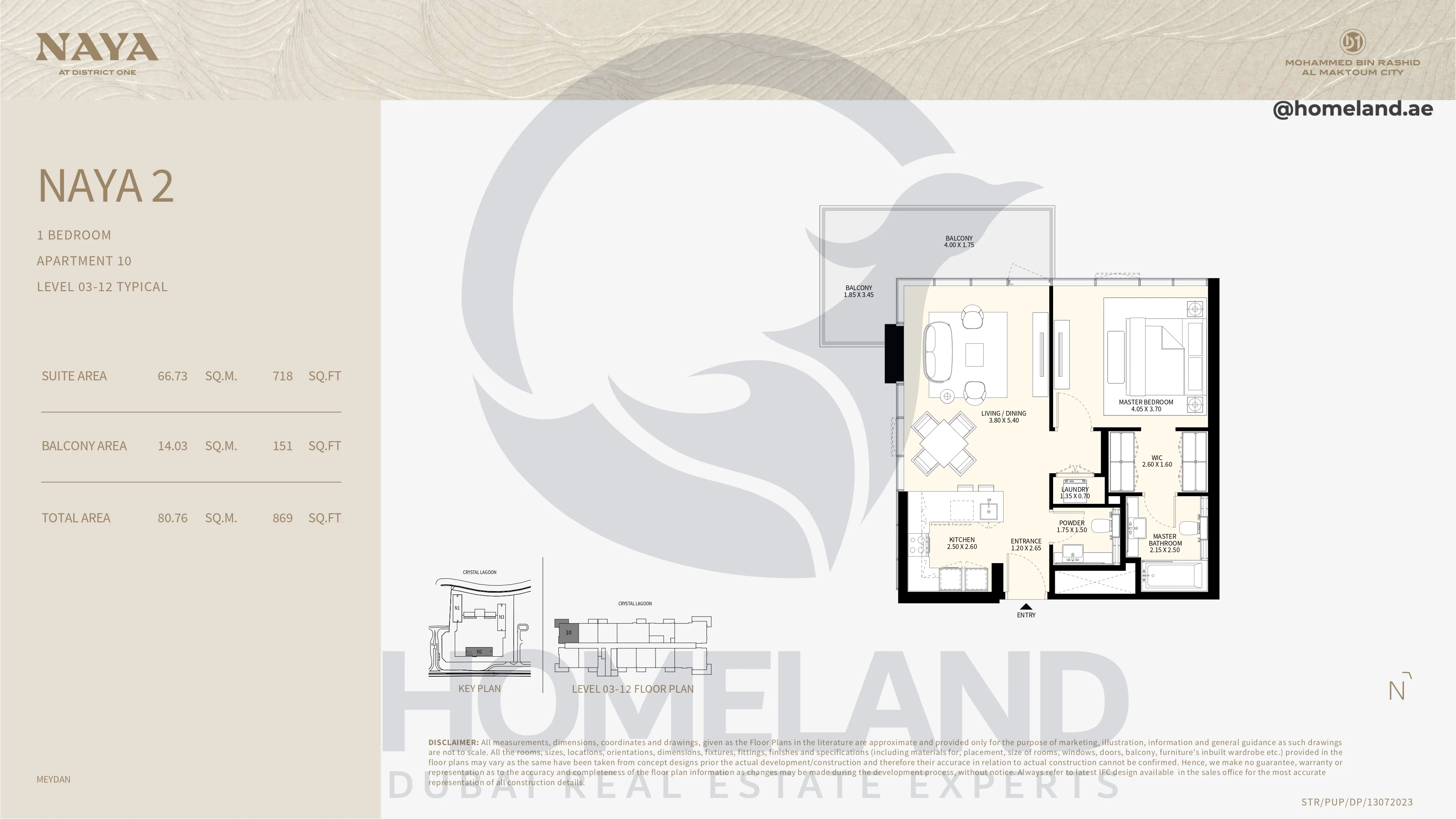 Naya 2, 1BR, Apartment 10, Level 03-12 Typical, 869 SQFT