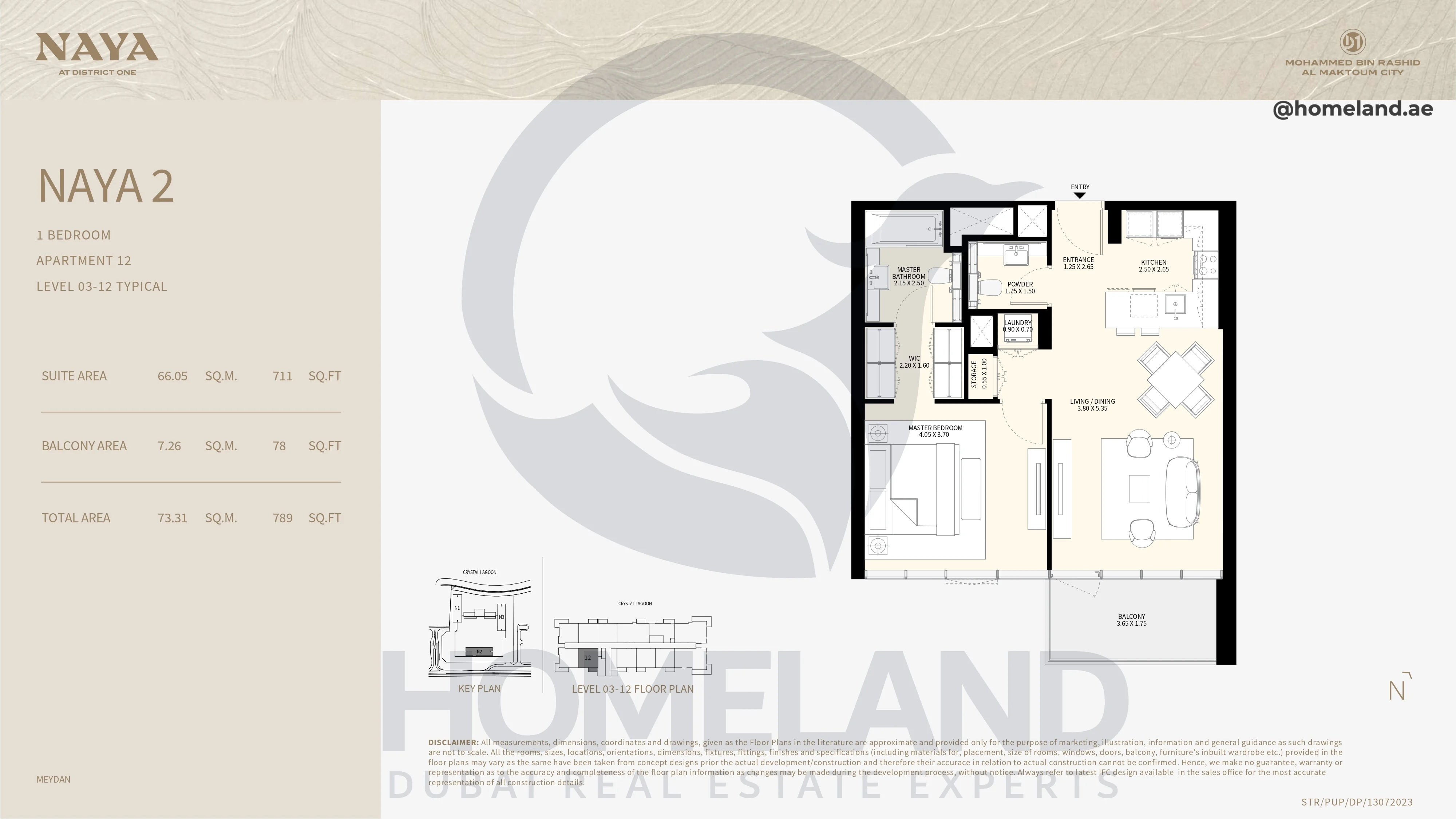 Naya 2, 1BR, Apartment 12, Level 03-12 Typical, 789 SQFT