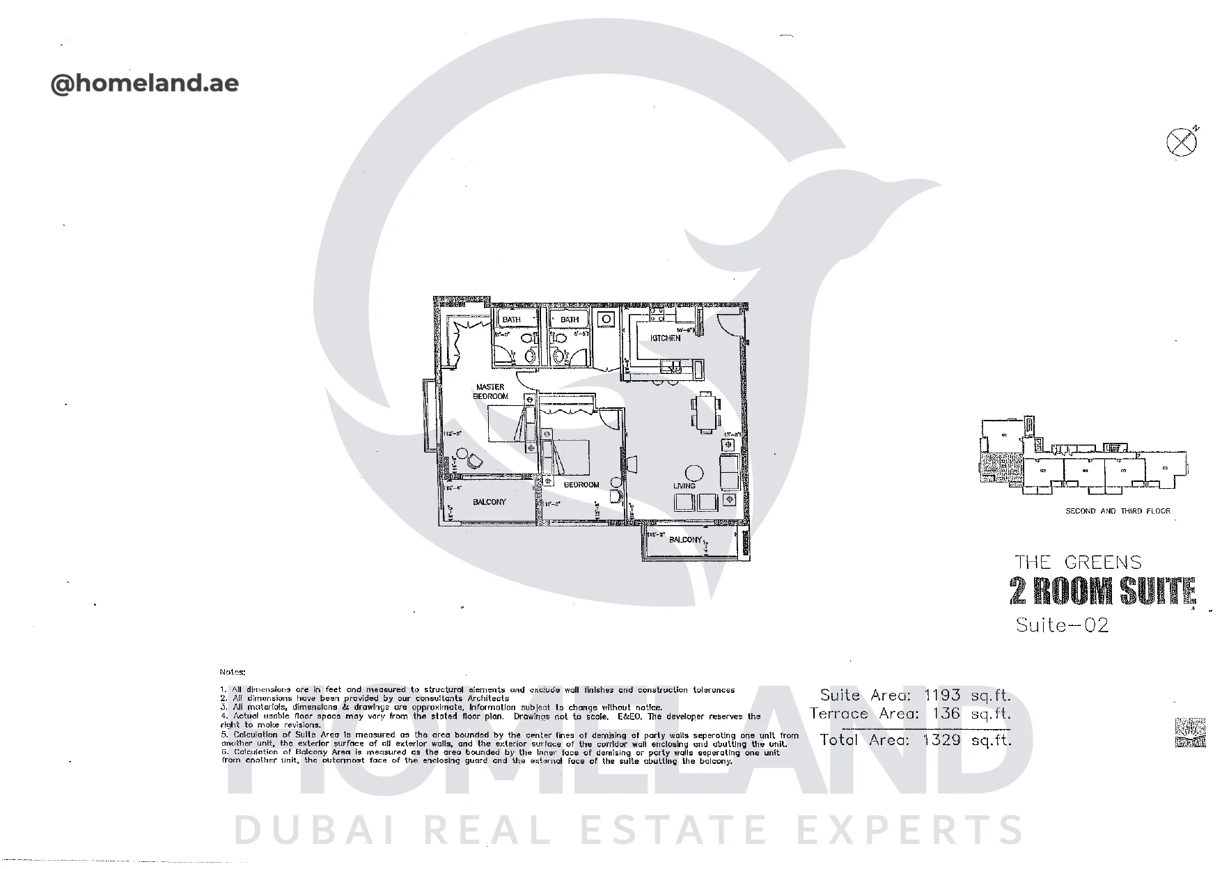 Una, 2BR, Suite 02, Level 2 & 3, 1329 SQFT