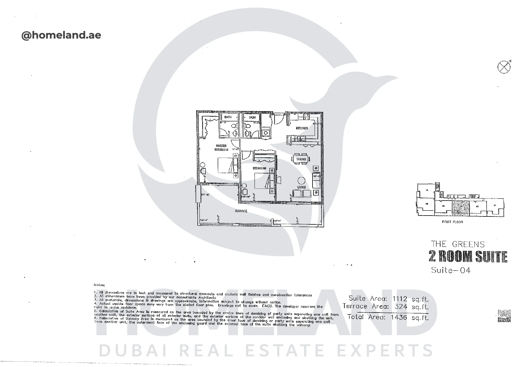 Una, 2BR, Suite 04, Level 1, 1436 SQFT