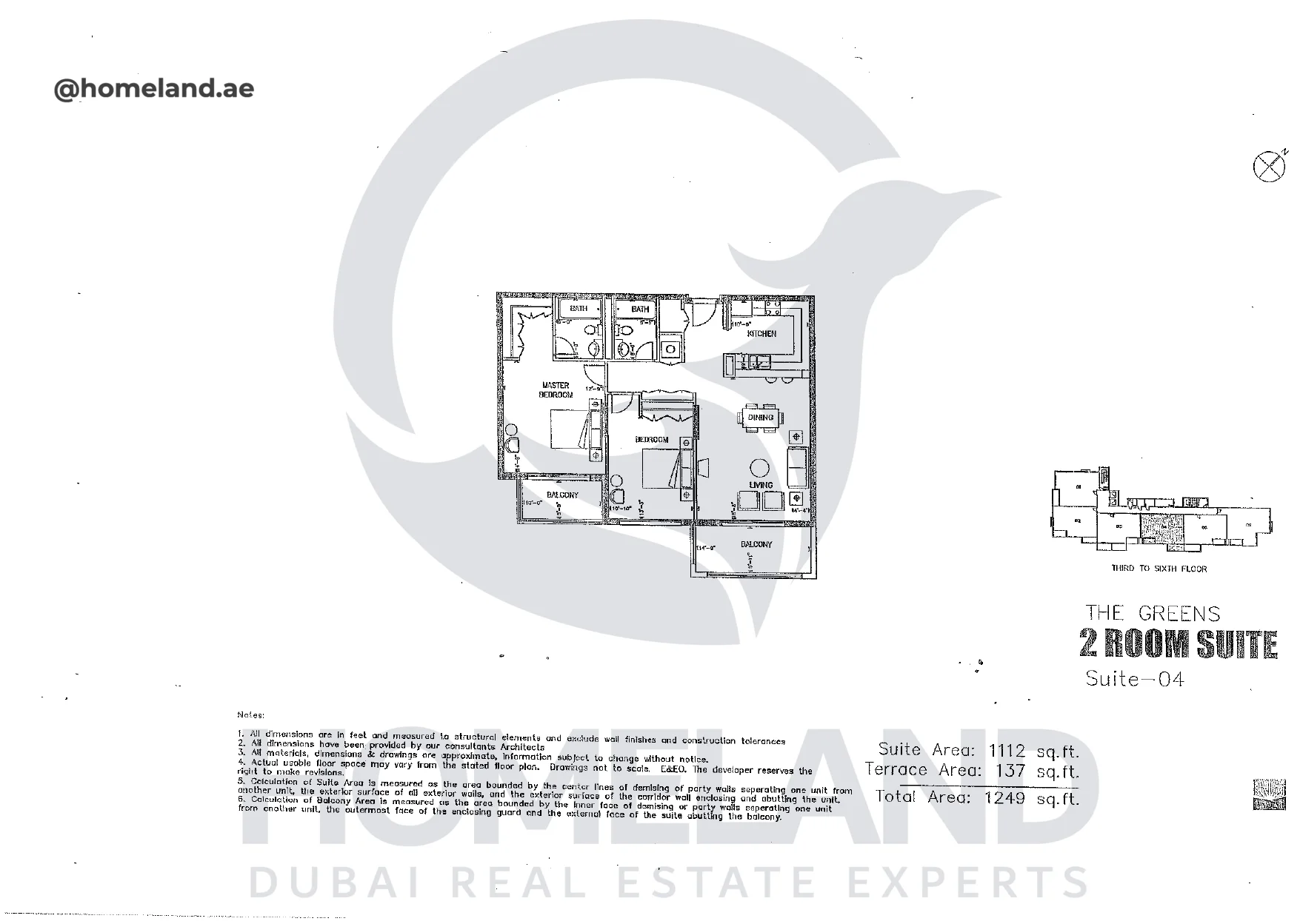 Una, 2BR, Suite 04, Level 3 to 6, 1249 SQFT