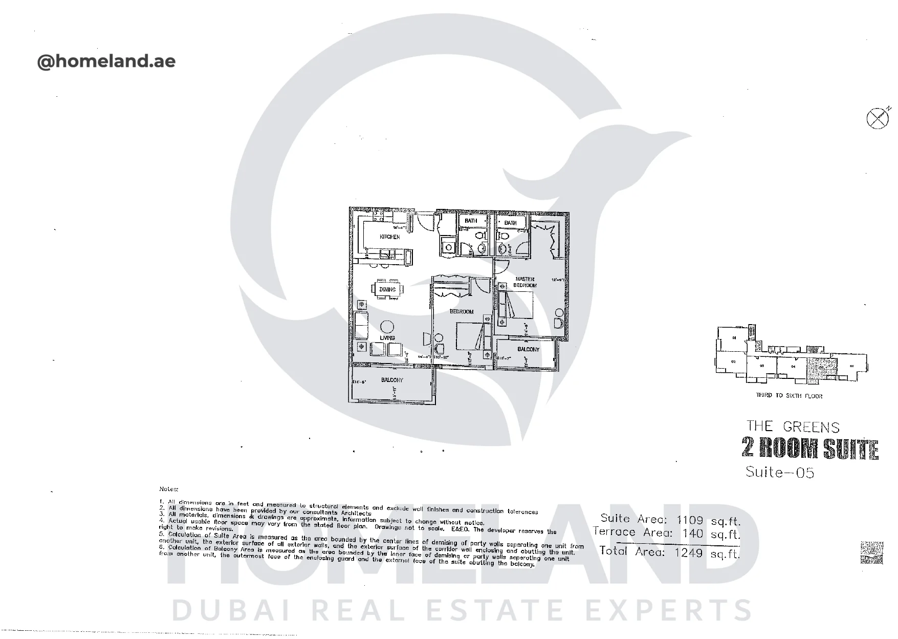 Una, 2BR, Suite 05, Level 3 to 6, 1249 SQFT