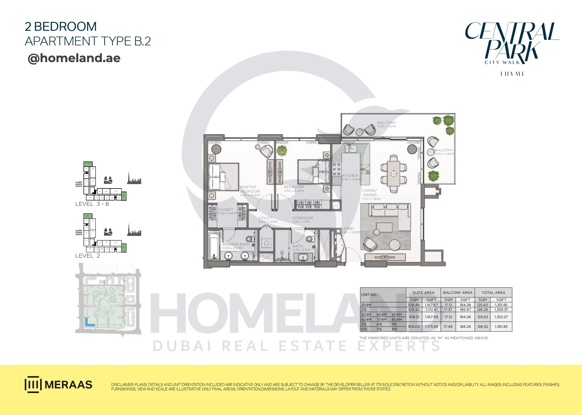 Thyme, 2BR, Type B.2, Level 2 to 8, Unit 204M-215-304M-404M-504M-604M-704M-804M-315-415-515-615-715-815, 1361 SQFT