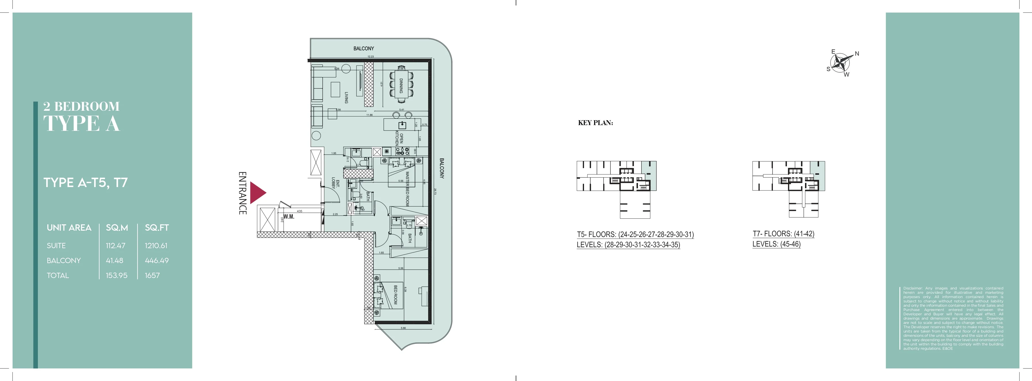 Society House, 2BR, Type A-T5 & T7, 1657 SQFT