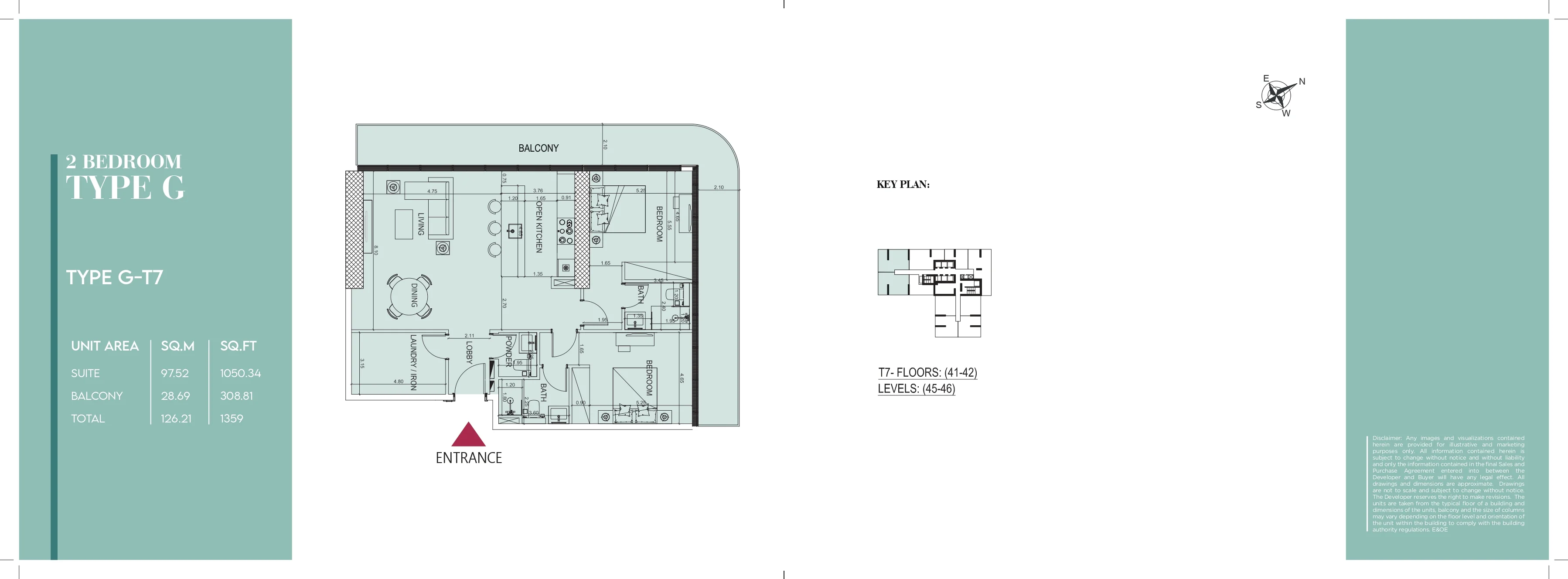 Society House, 2BR, Type G-T7, 1359 SQFT