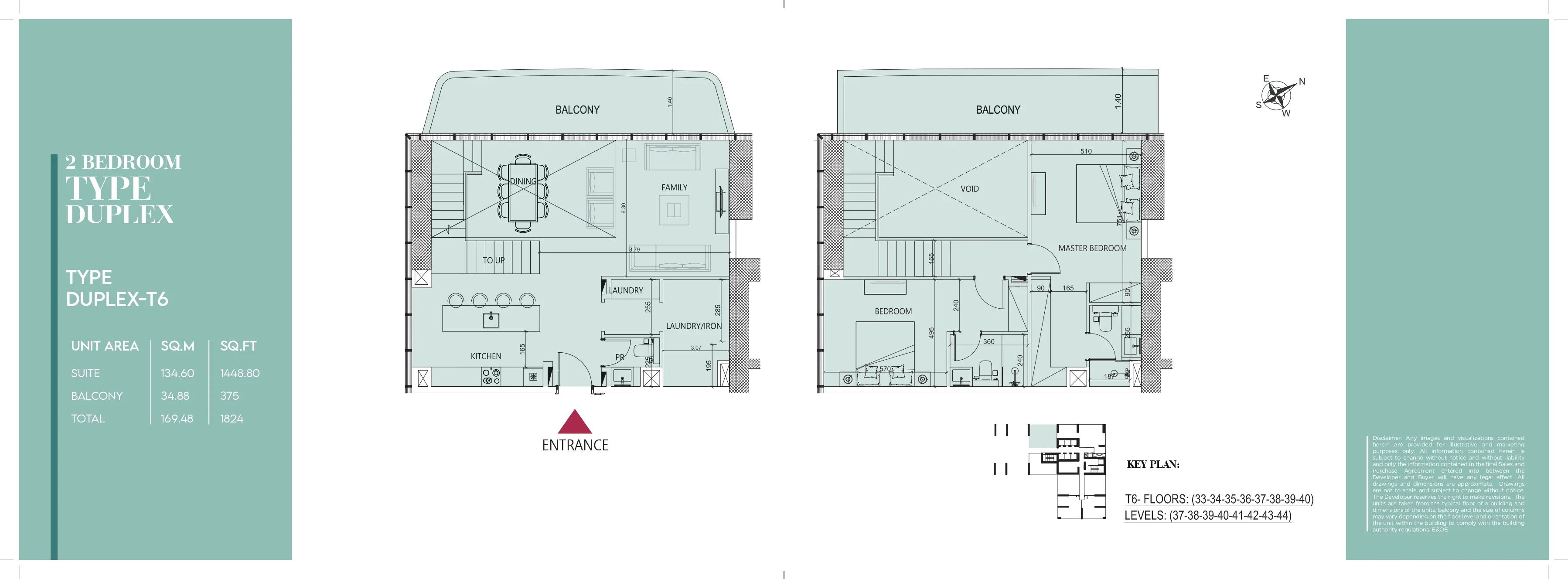 Society House, 2BR, Type Duplex-T6, 1824 SQFT