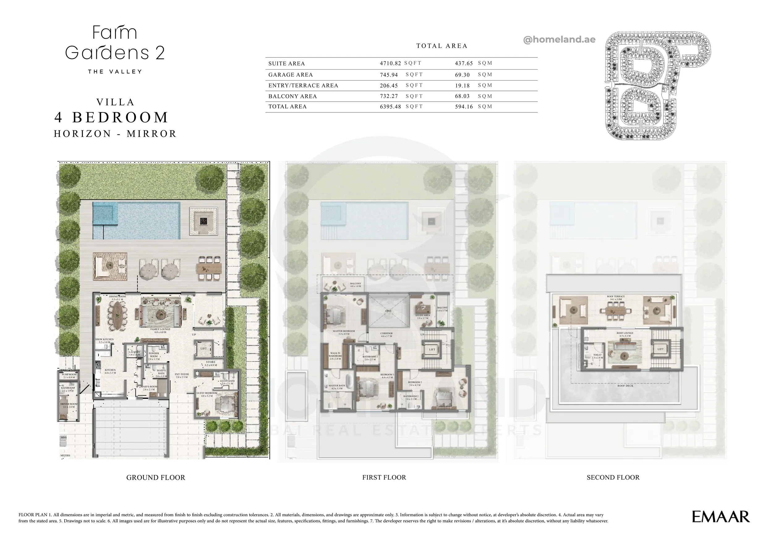 Farm Gardens 2, The Valley, Villa, 4 BR, Horizon, Mirror, 6395 SQFT