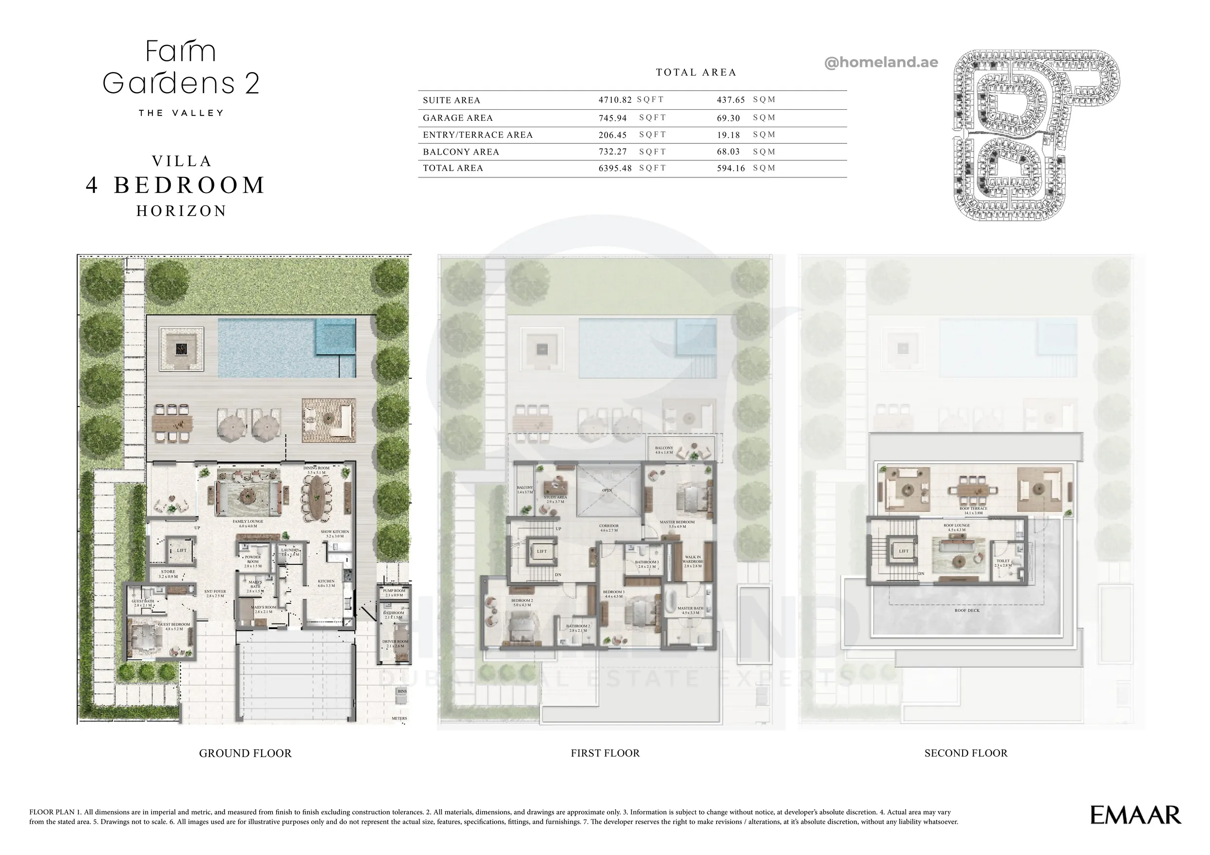 Farm Gardens 2, The Valley, Villa, 4 BR, Horizon, Mirror, 6395 SQFT