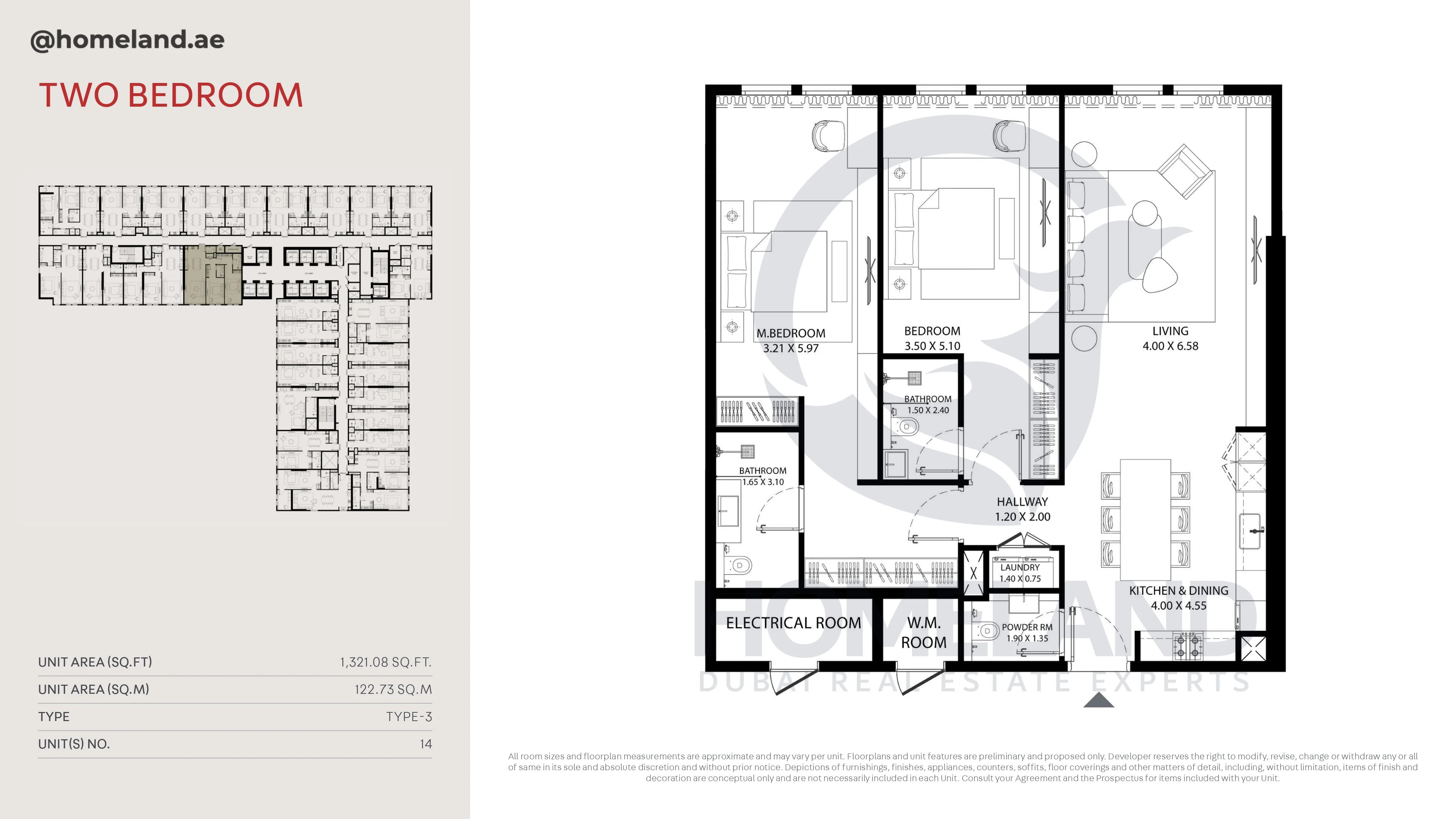 MAG 330, 2BR, Type-3, Unit 14, 1321 SQFT