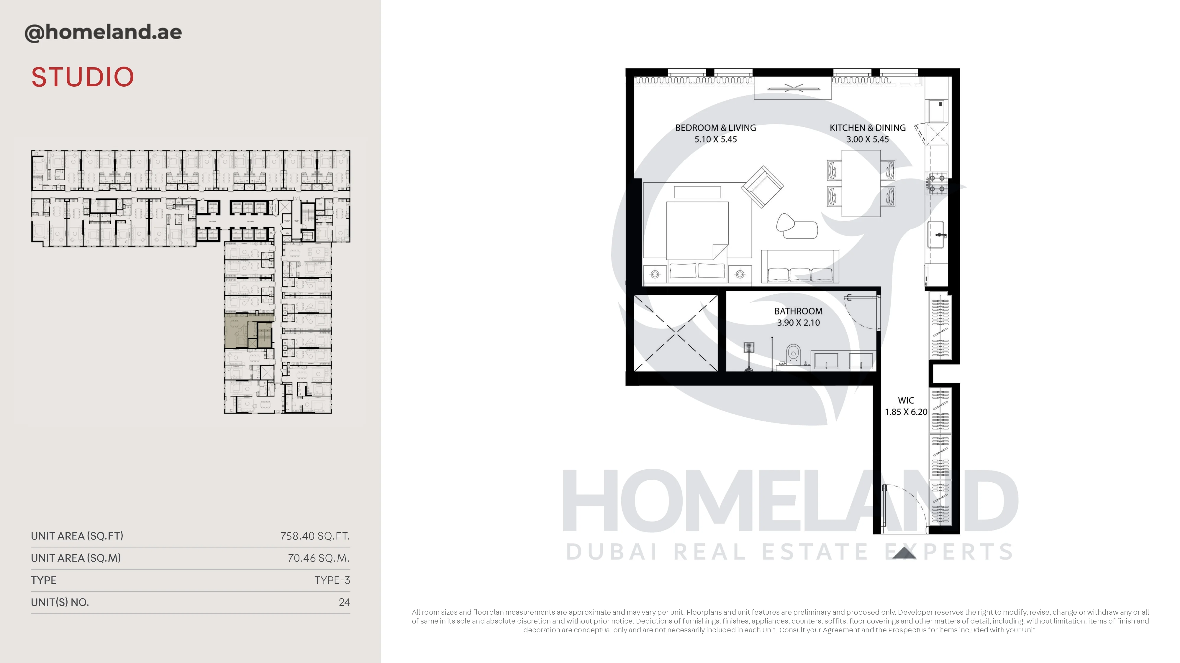 MAG 330, Studio, Type-3, Unit 24, 758 SQFT