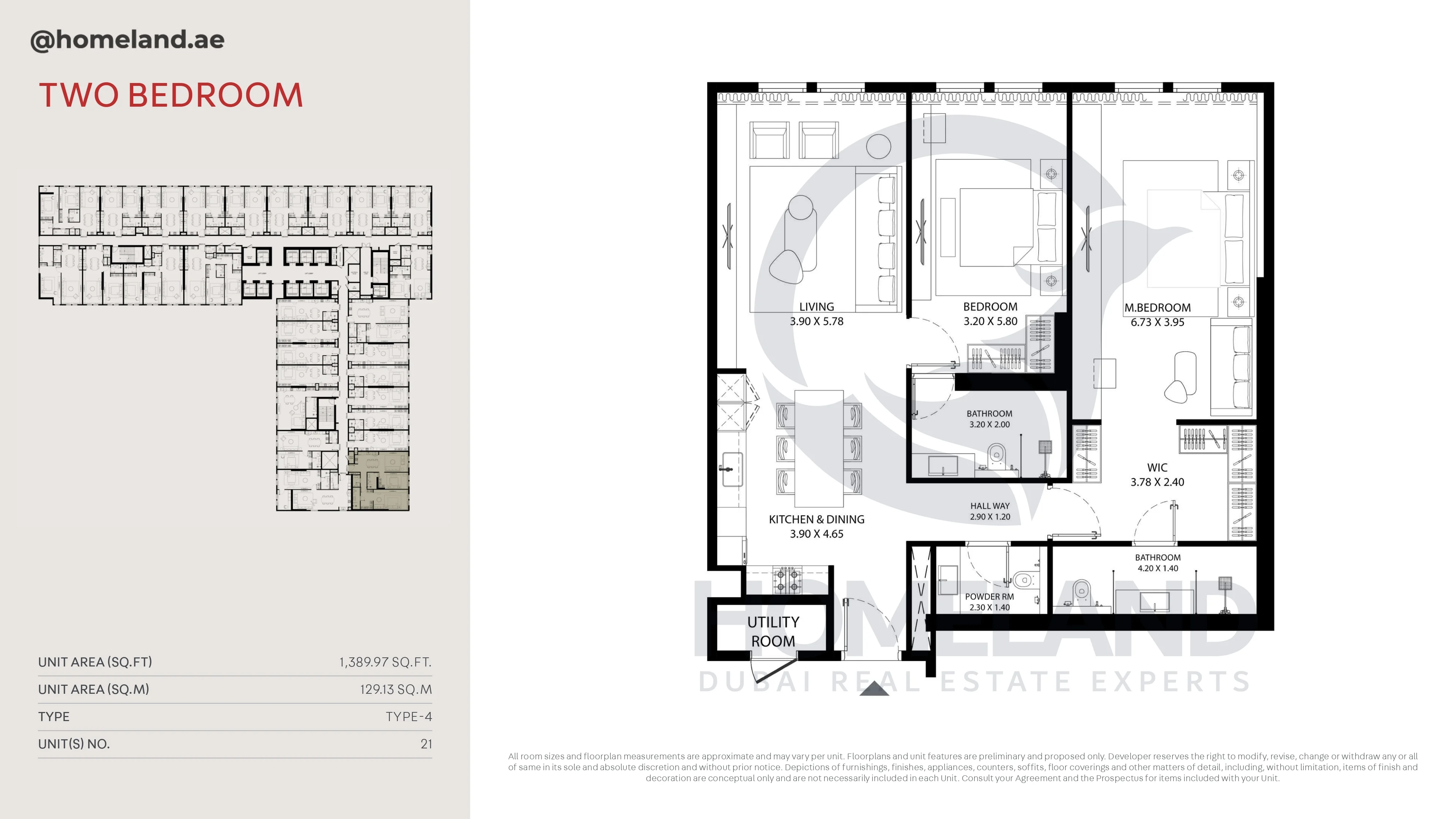 MAG 330, 2BR, Type-4, Unit 21, 1389 SQFT