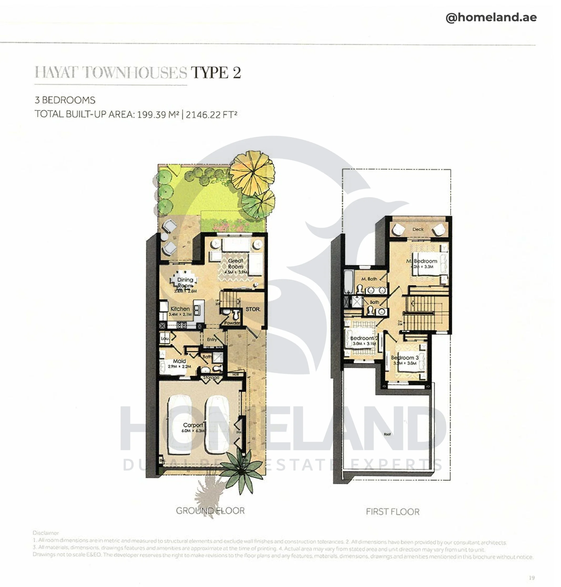 Hayat, Townhouses, 3BR, Type 2, 2146 SQFT