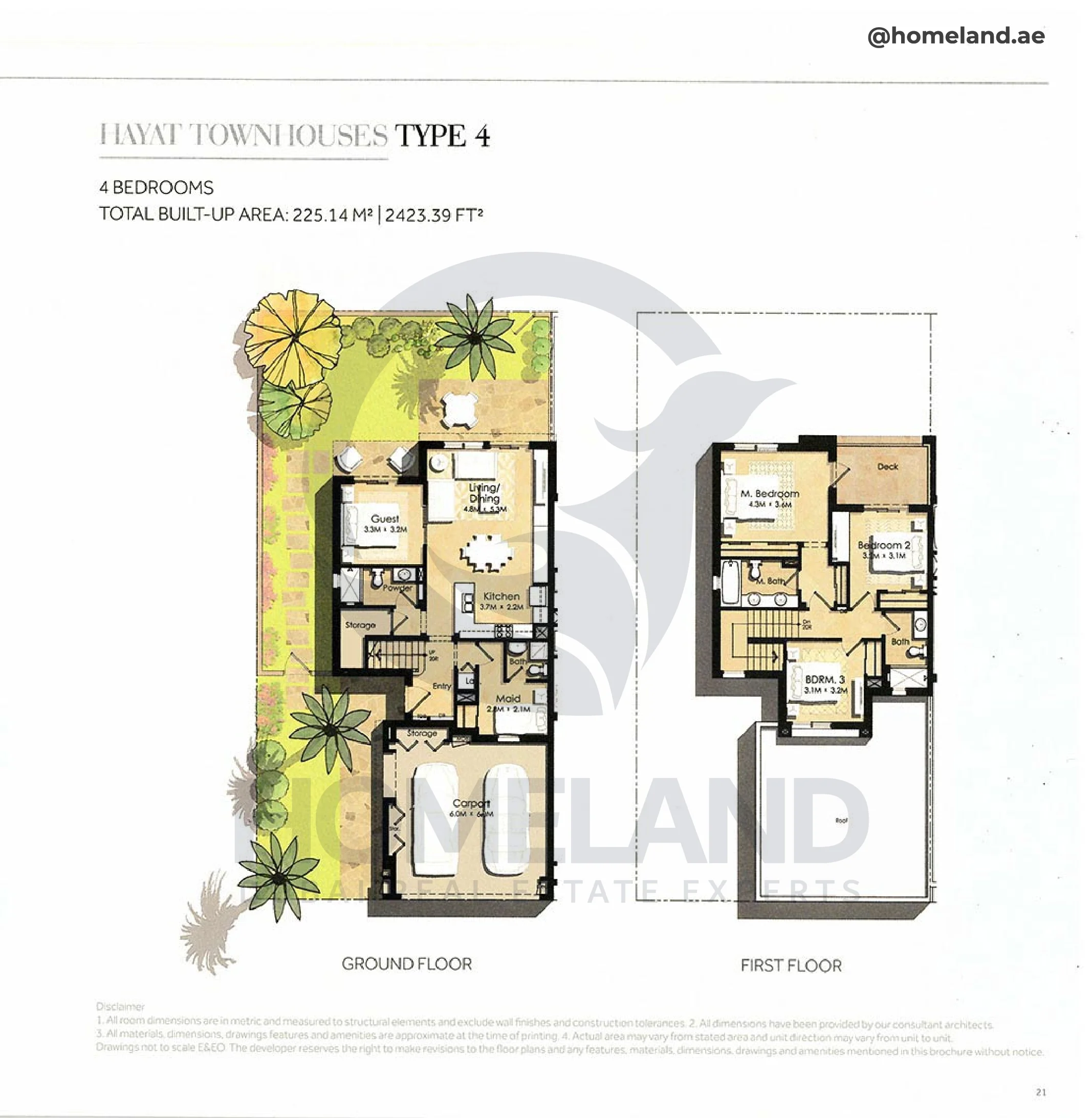 Hayat, Townhouses, 4BR, Type 4, 2423 SQFT