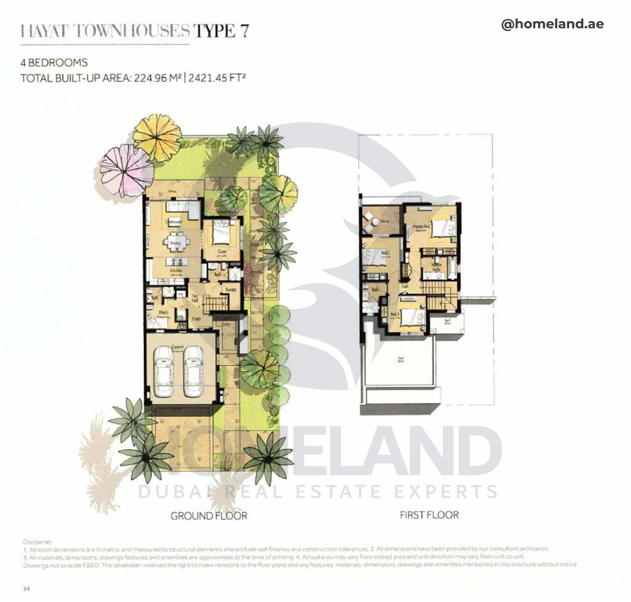 Hayat, Townhouses, 4BR, Type 7, 2421 SQFT