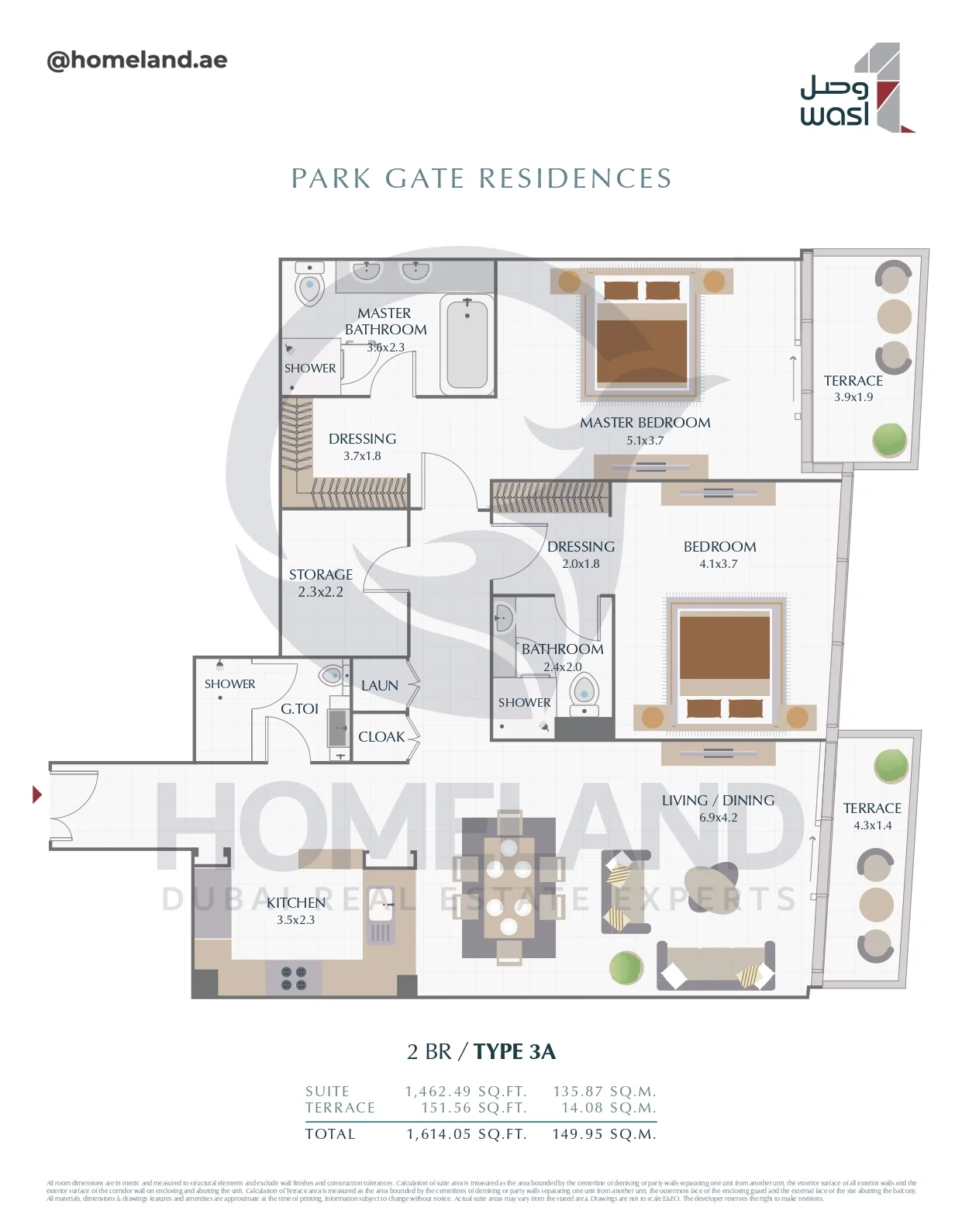 Park Gate Residences, 2BR, Type 3A, 1614 SQFT