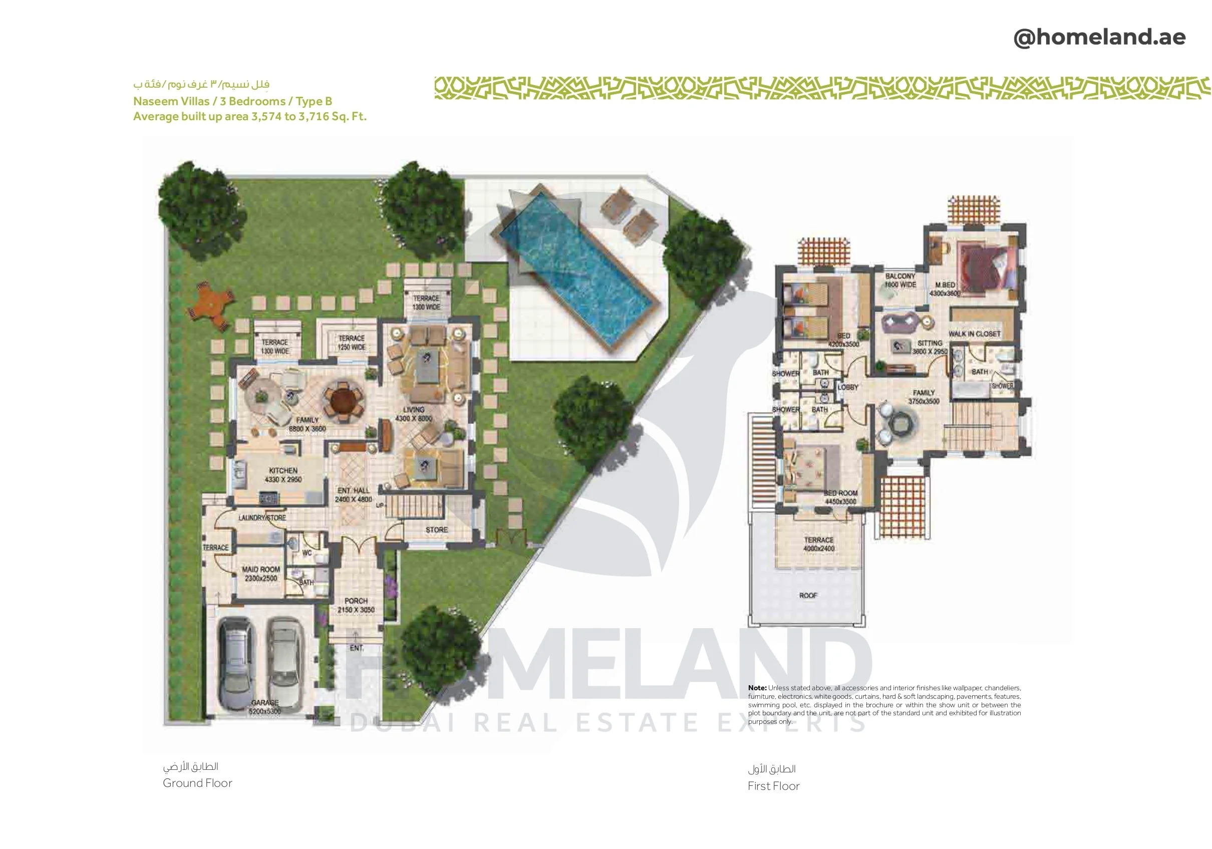 Naseem Villas, 3BR, Type B, BUA 3716 SQFT