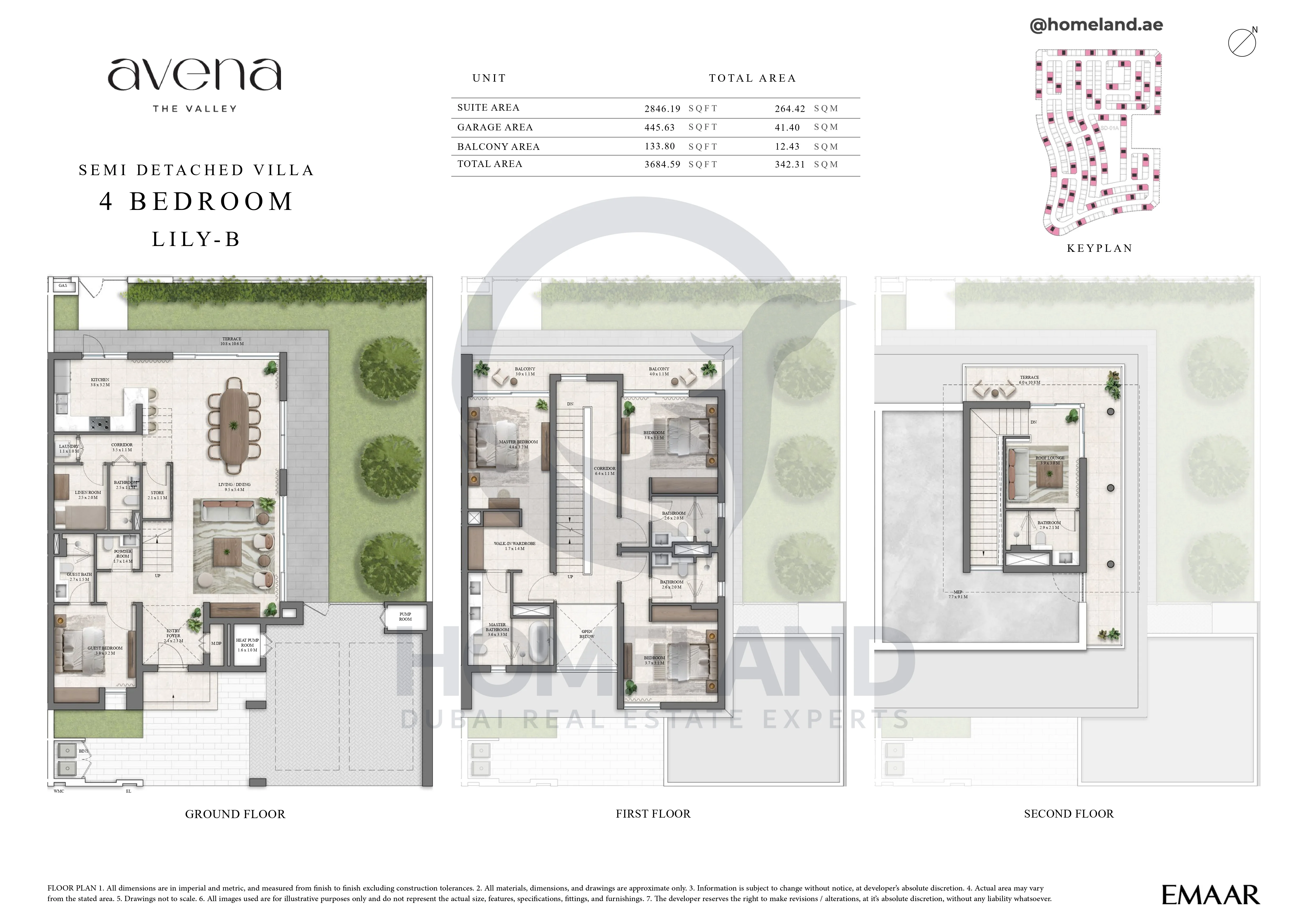 Avena, Semi Detached Villa, 4BR, Lily-B, 3684 SQFT