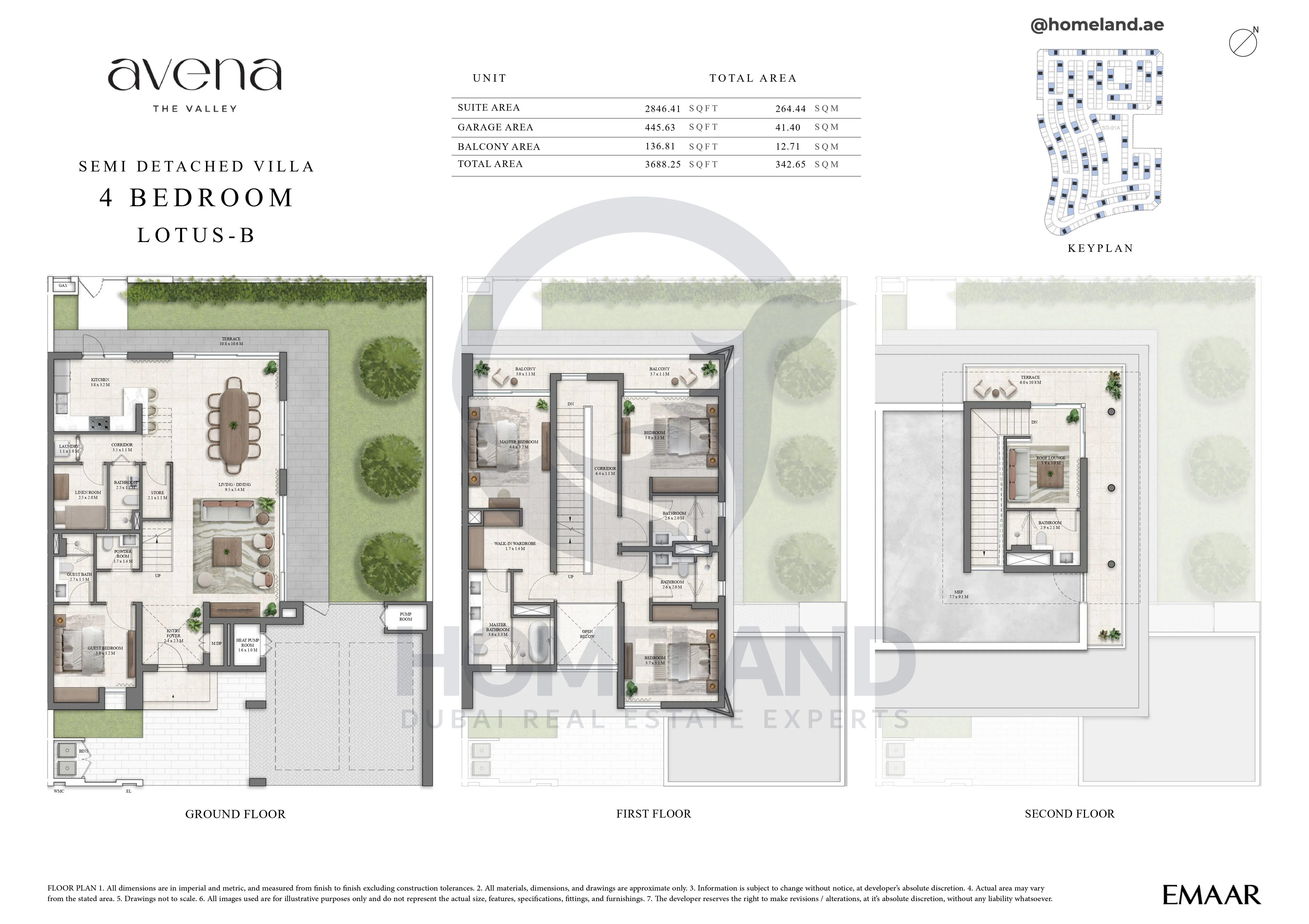 Avena, Semi Detached Villa, 4BR, Lotus-B, 3688 SQFT