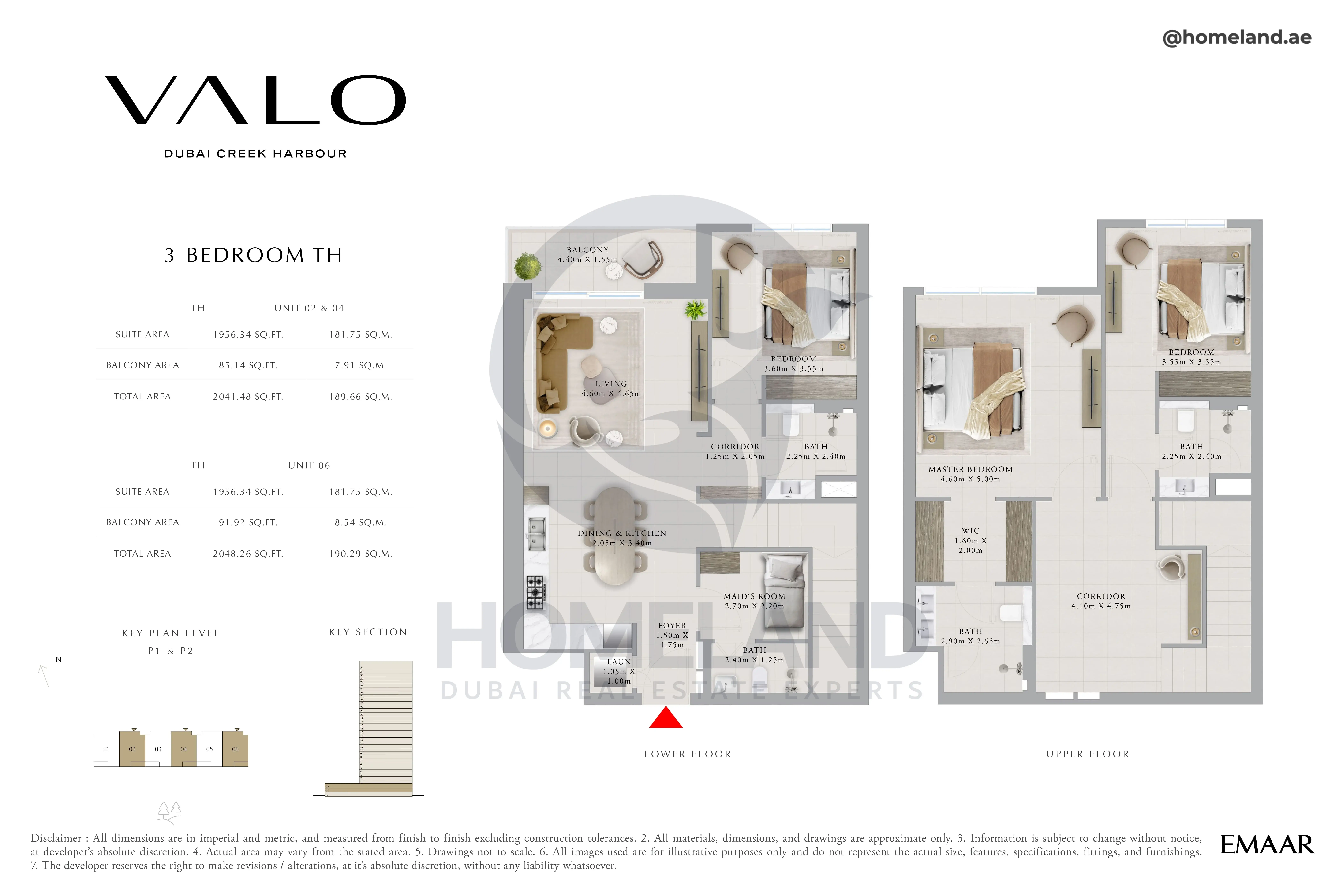 Valo, 3BR TH, Level P1 & P2, Unit 02-04-06, 2048 SQFT