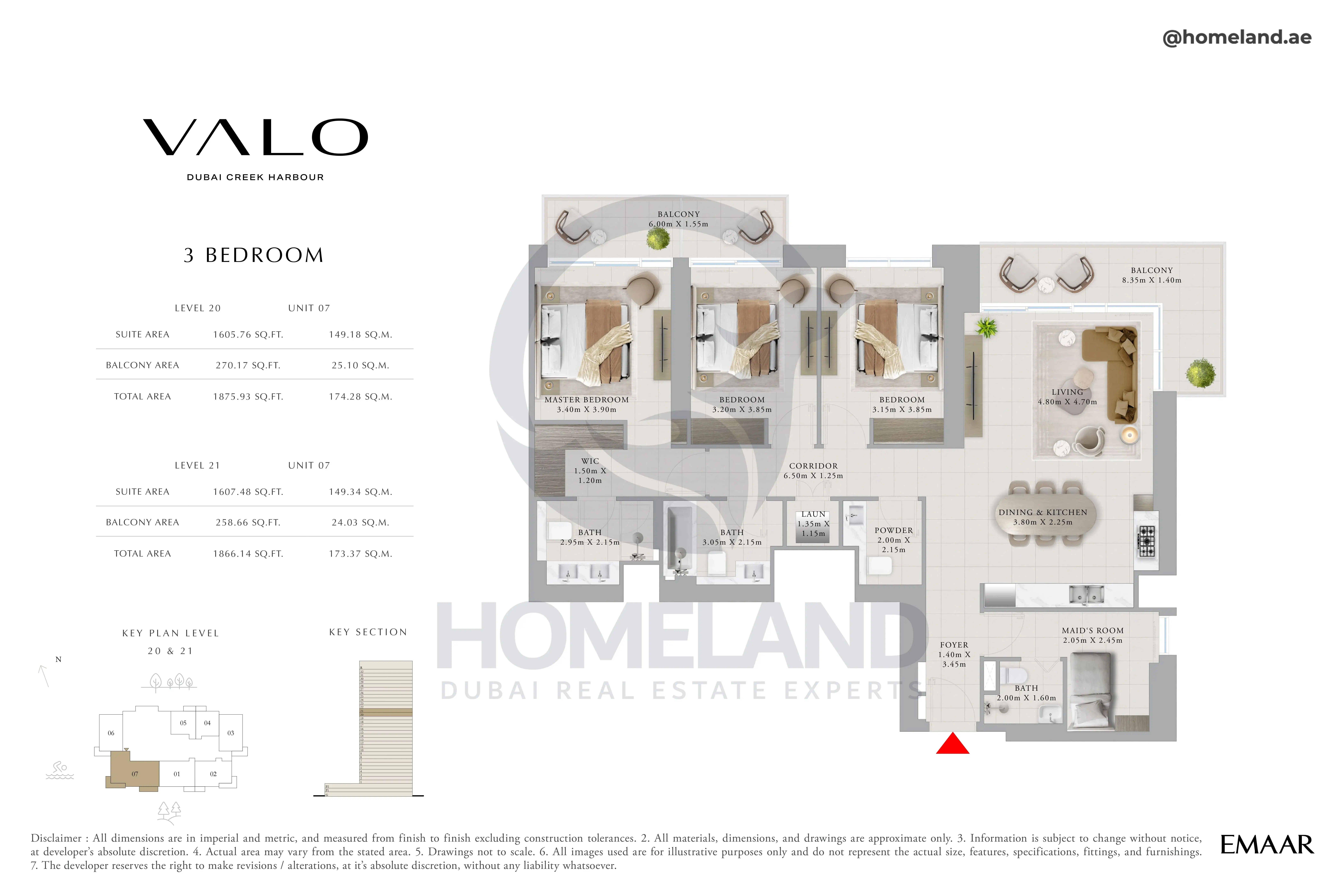 Valo, 3BR, Level 20 & 21, Unit 07, 1875 SQFT