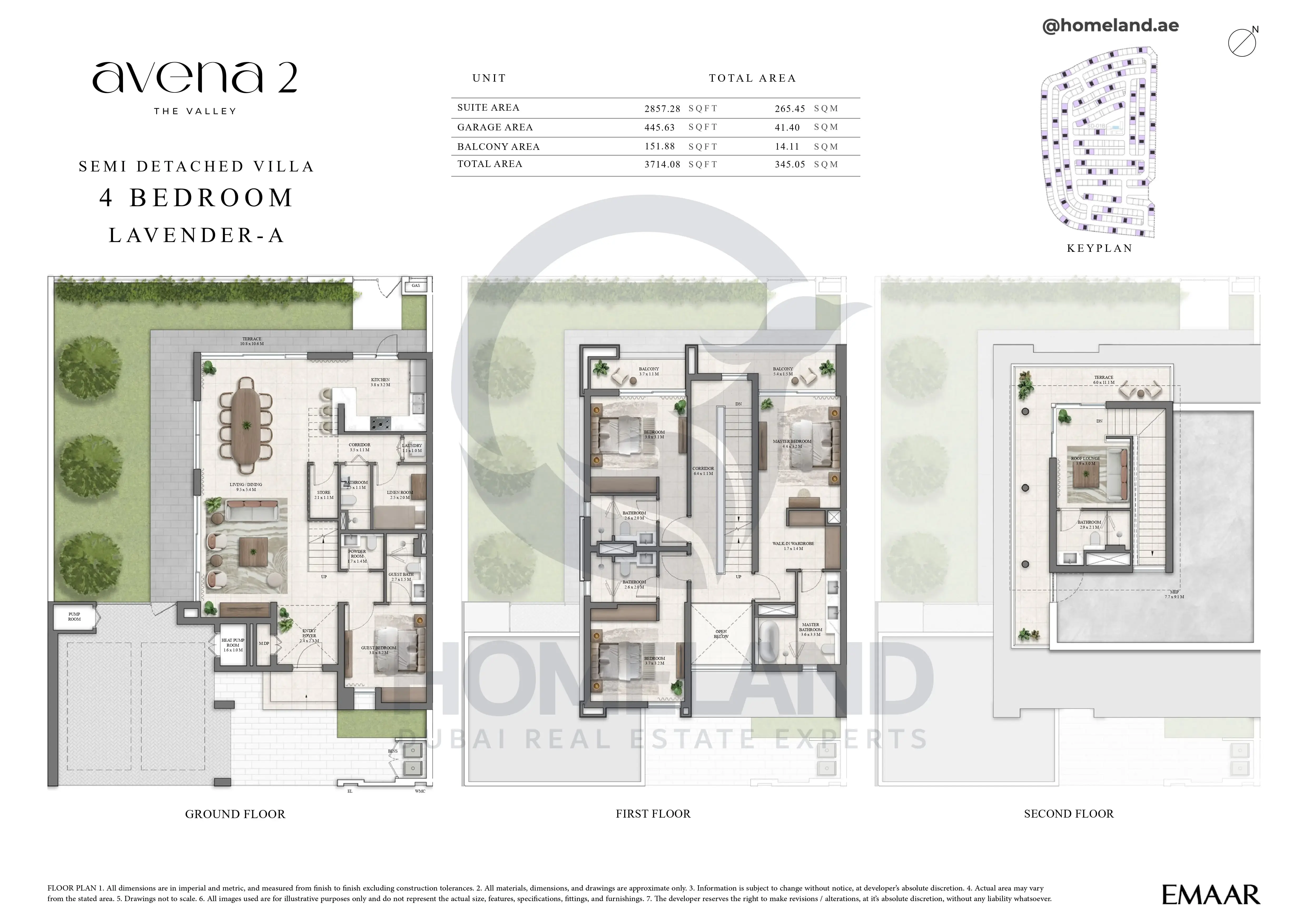 Avena, Semi Detached Villa, 4BR, Lavender-A, 3714 SQFT