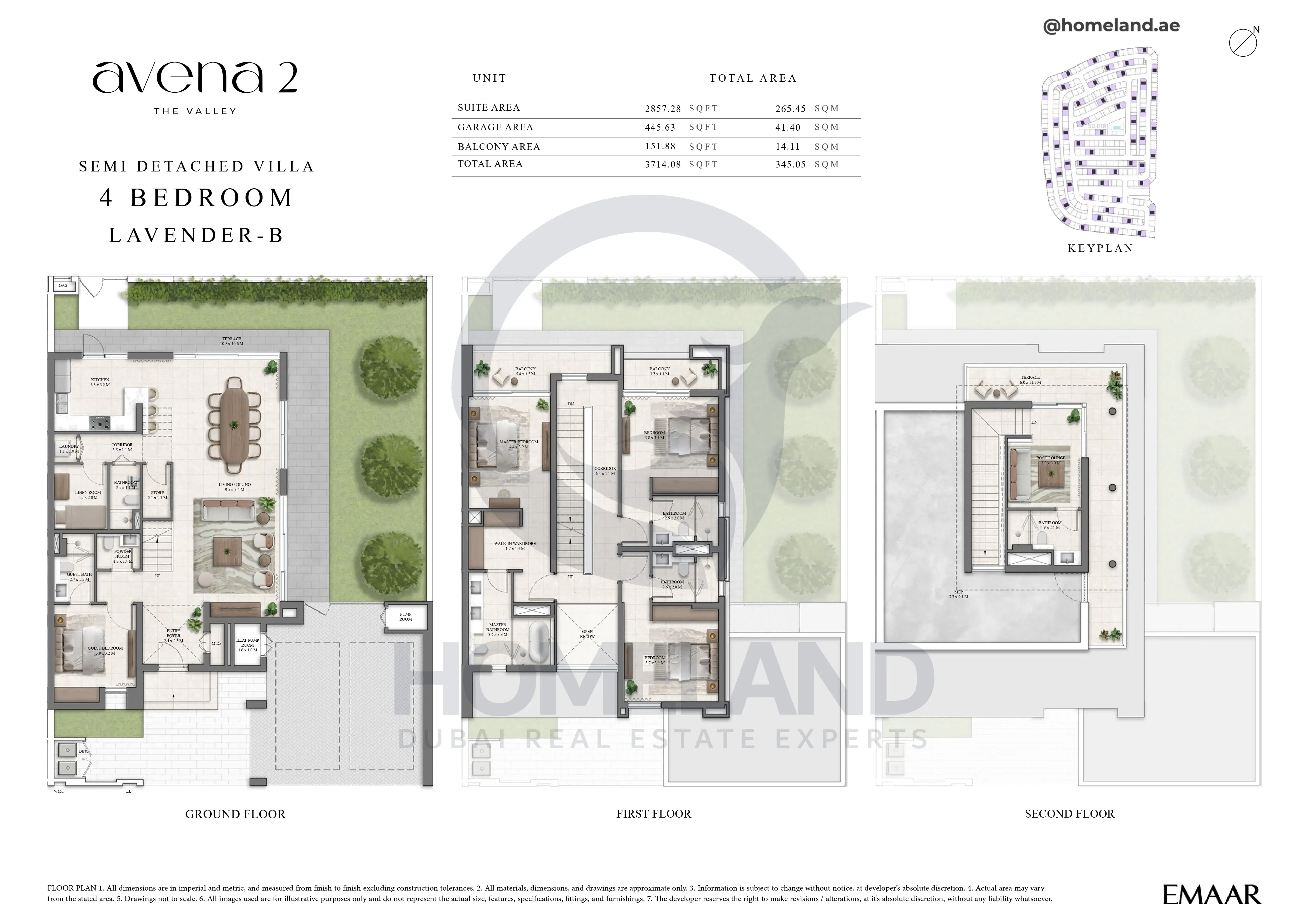 Avena, Semi Detached Villa, 4BR, Lavender-B, 3714 SQFT
