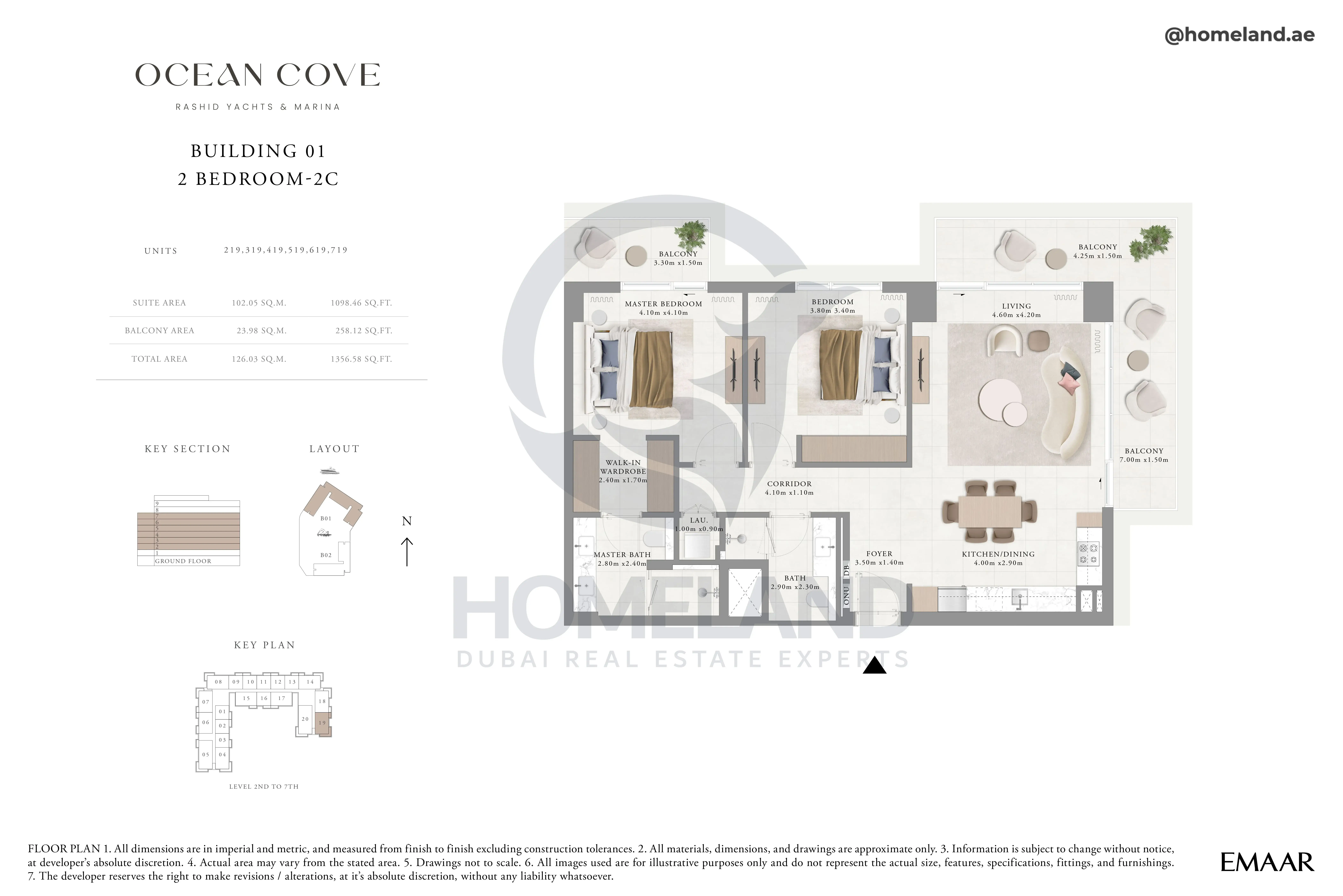 Ocean Cove, Building 1, 2BR, Type 2C, Unit 219-319-419-519-619-719, 1356 SQFT