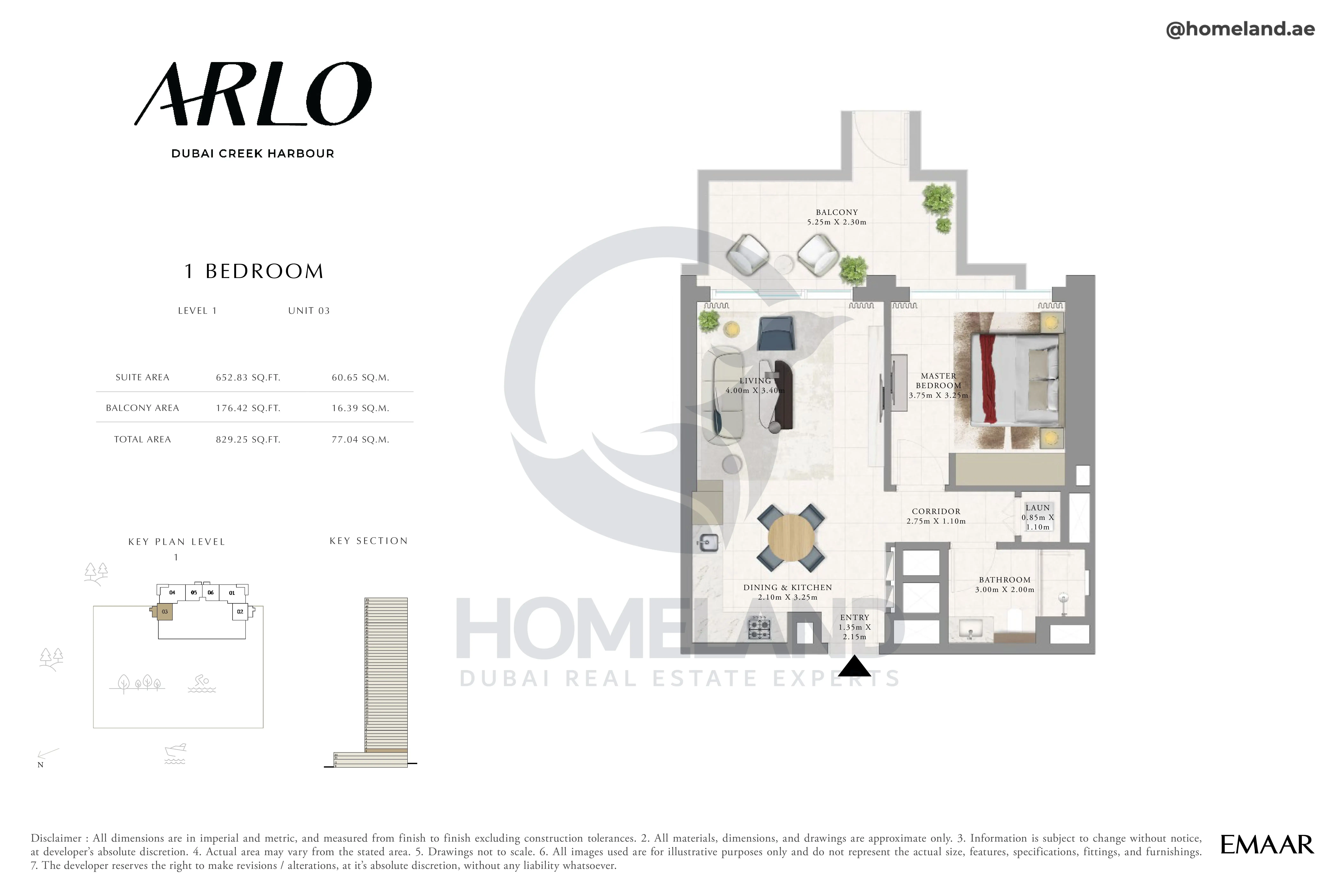 Arlo, 1BR, Level 1, Unit 03, 829 SQFT