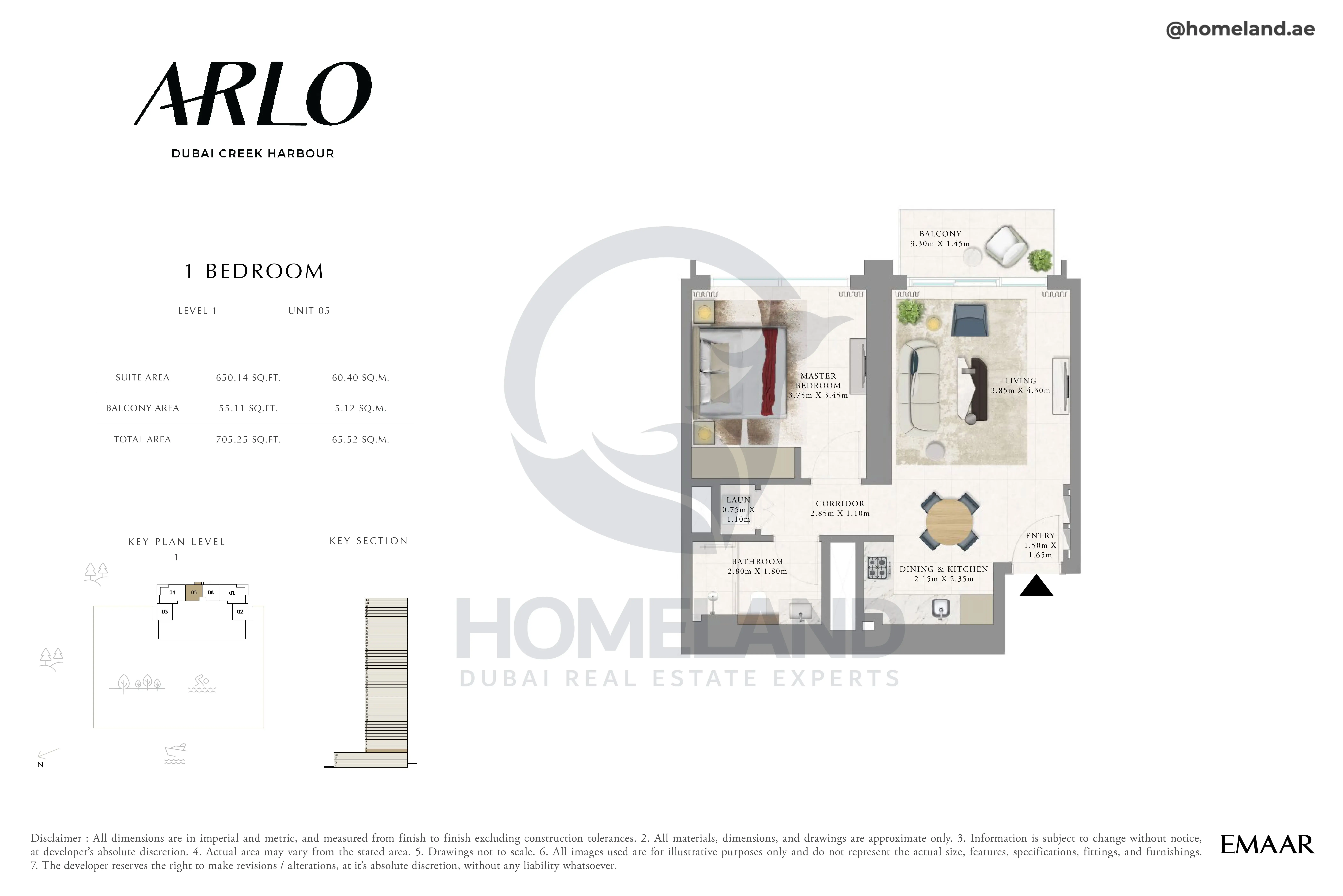 Arlo, 1BR, Level 1, Unit 05, 705 SQFT