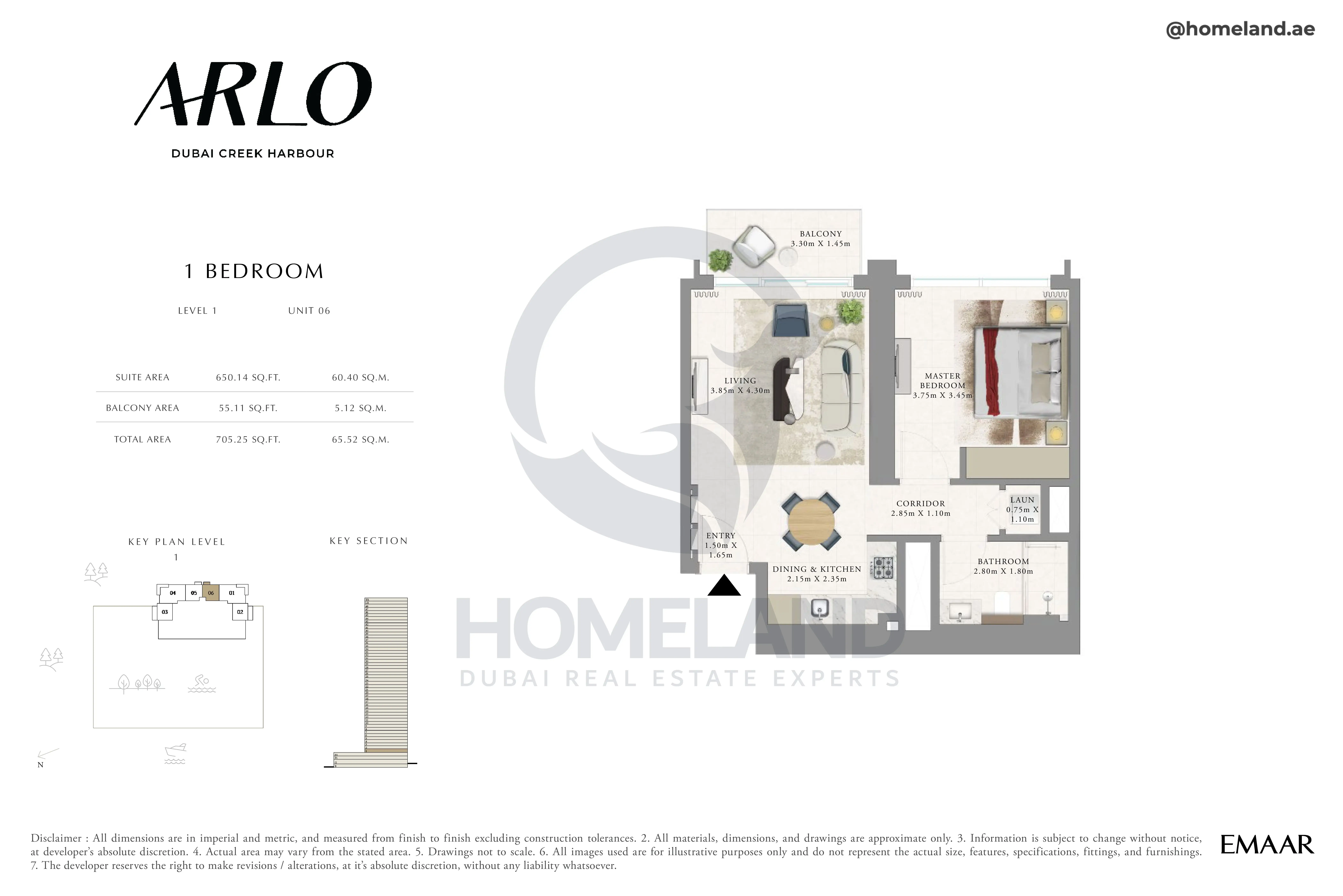 Arlo, 1BR, Level 1, Unit 06, 705 SQFT