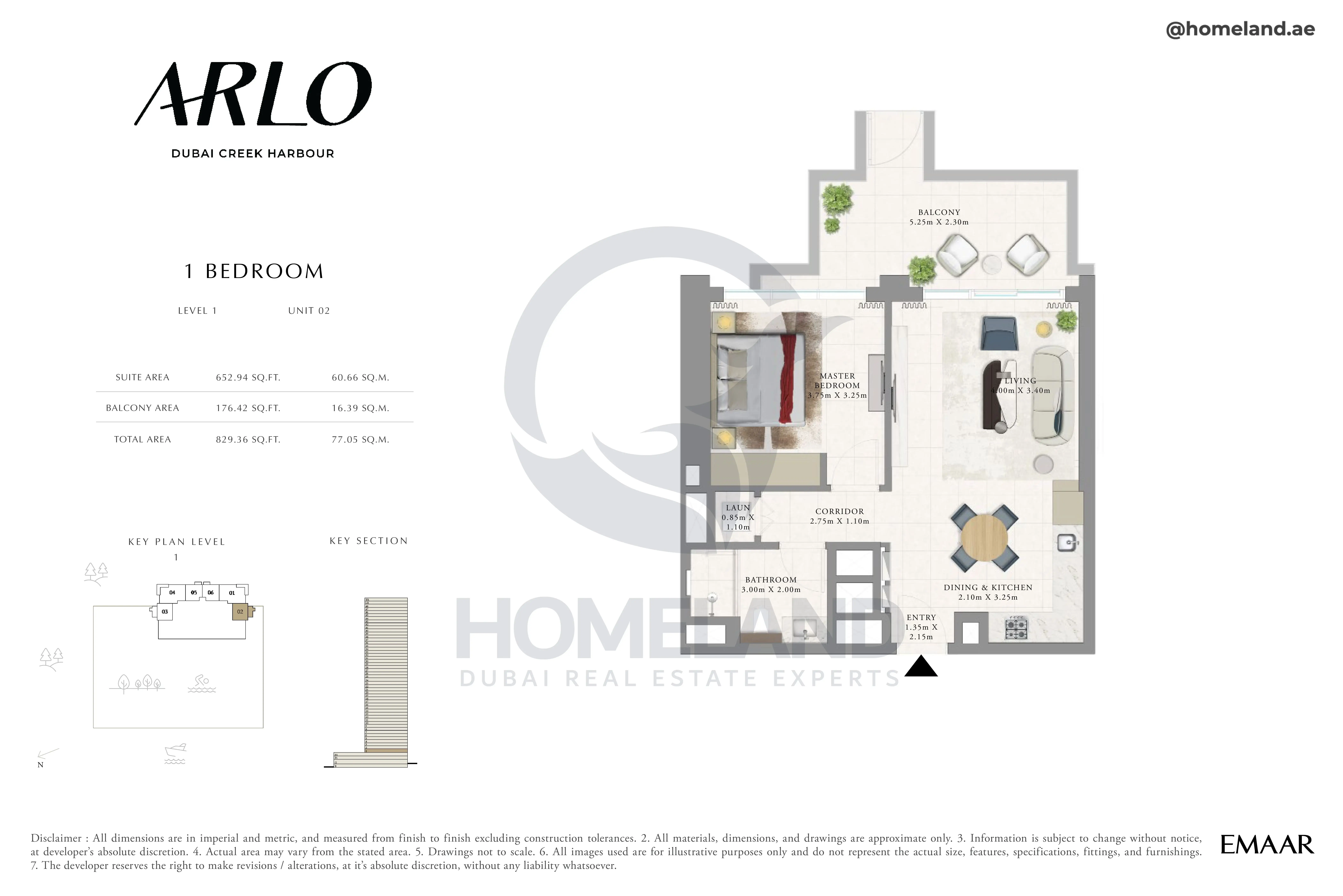 Arlo, 1BR, Level 1, Unit 02, 829 SQFT