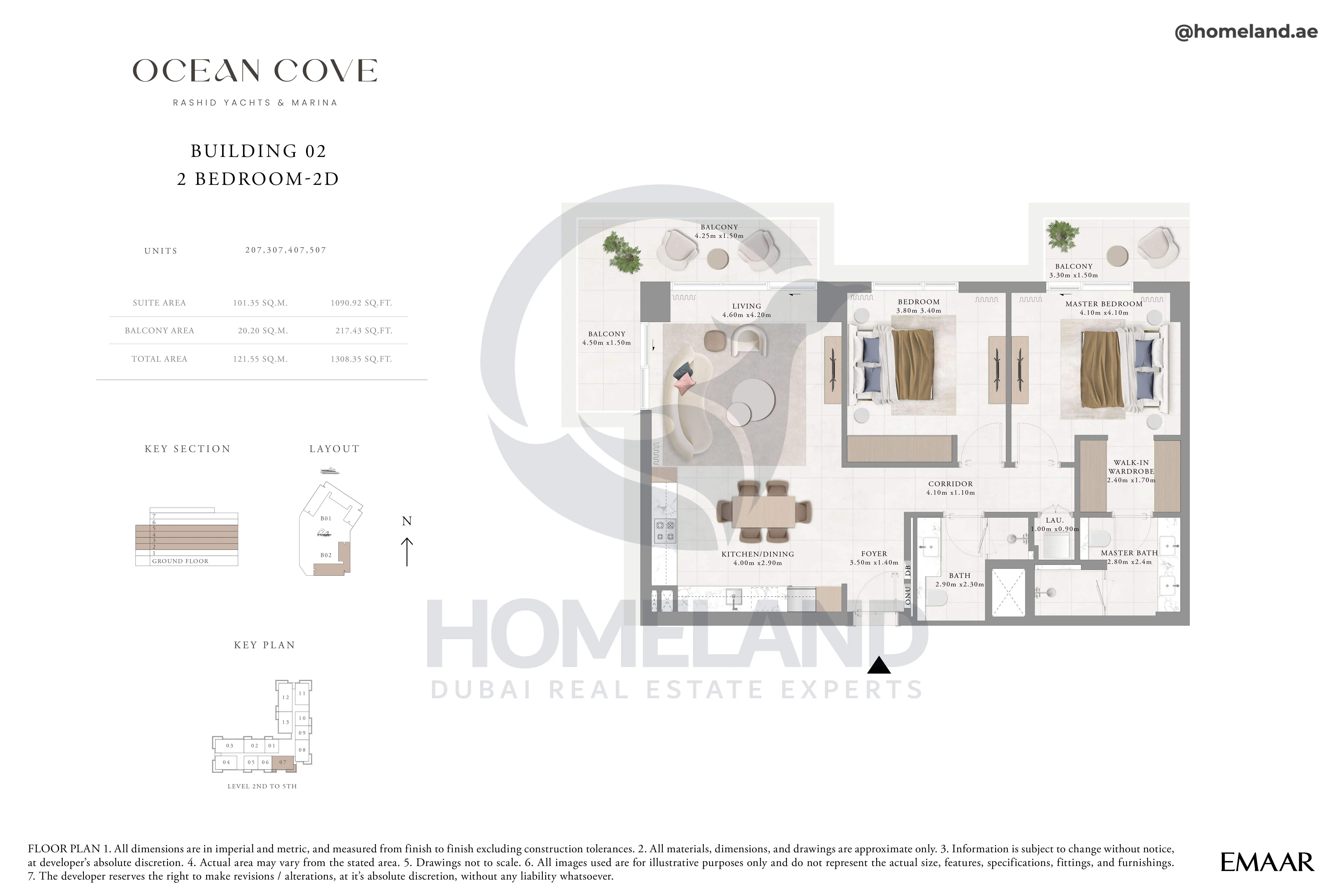 Ocean Cove, Building 2, 2BR, Type 2D, Unit 207-307-407-507, 1308 SQFT