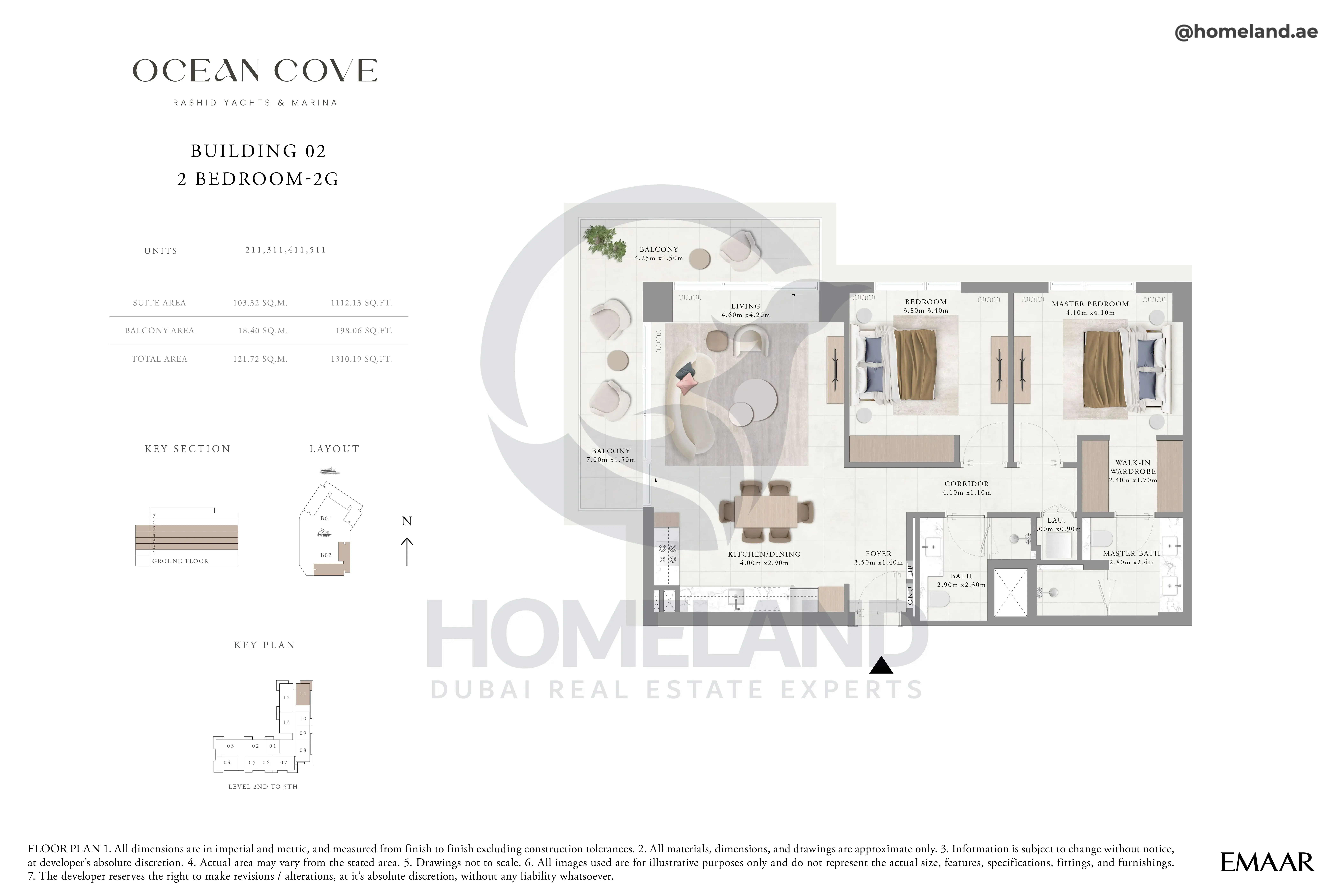 Ocean Cove, Building 2, 2BR, Type 2G, Unit 211-311-411-511, 1310 SQFT