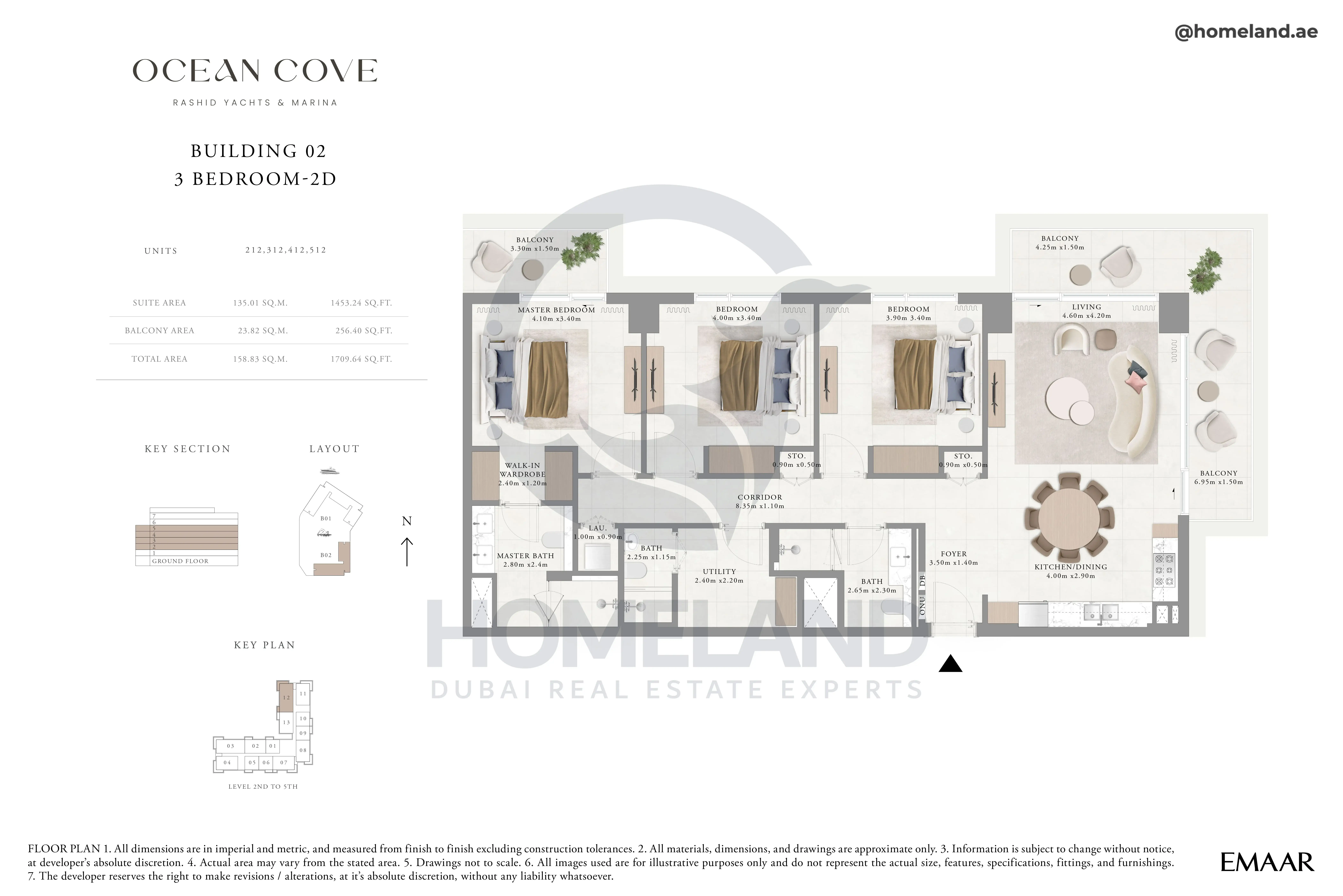 Ocean Cove, Building 2, 3BR, Type 2D, Unit 212-312-412-512, 1709 SQFT