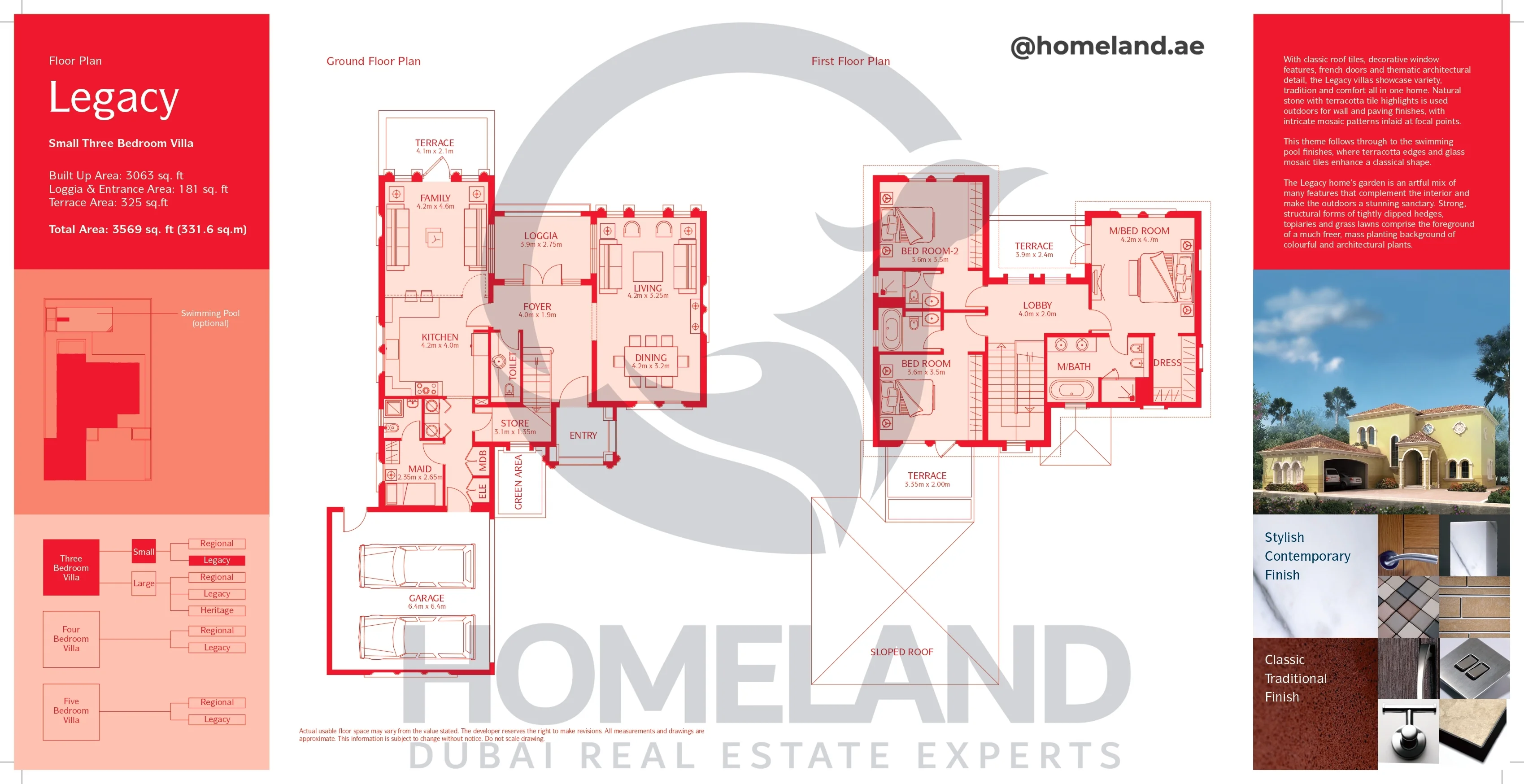 Legacy, Villa, Small 3BR, Ground-First Floor, 3569 SQFT