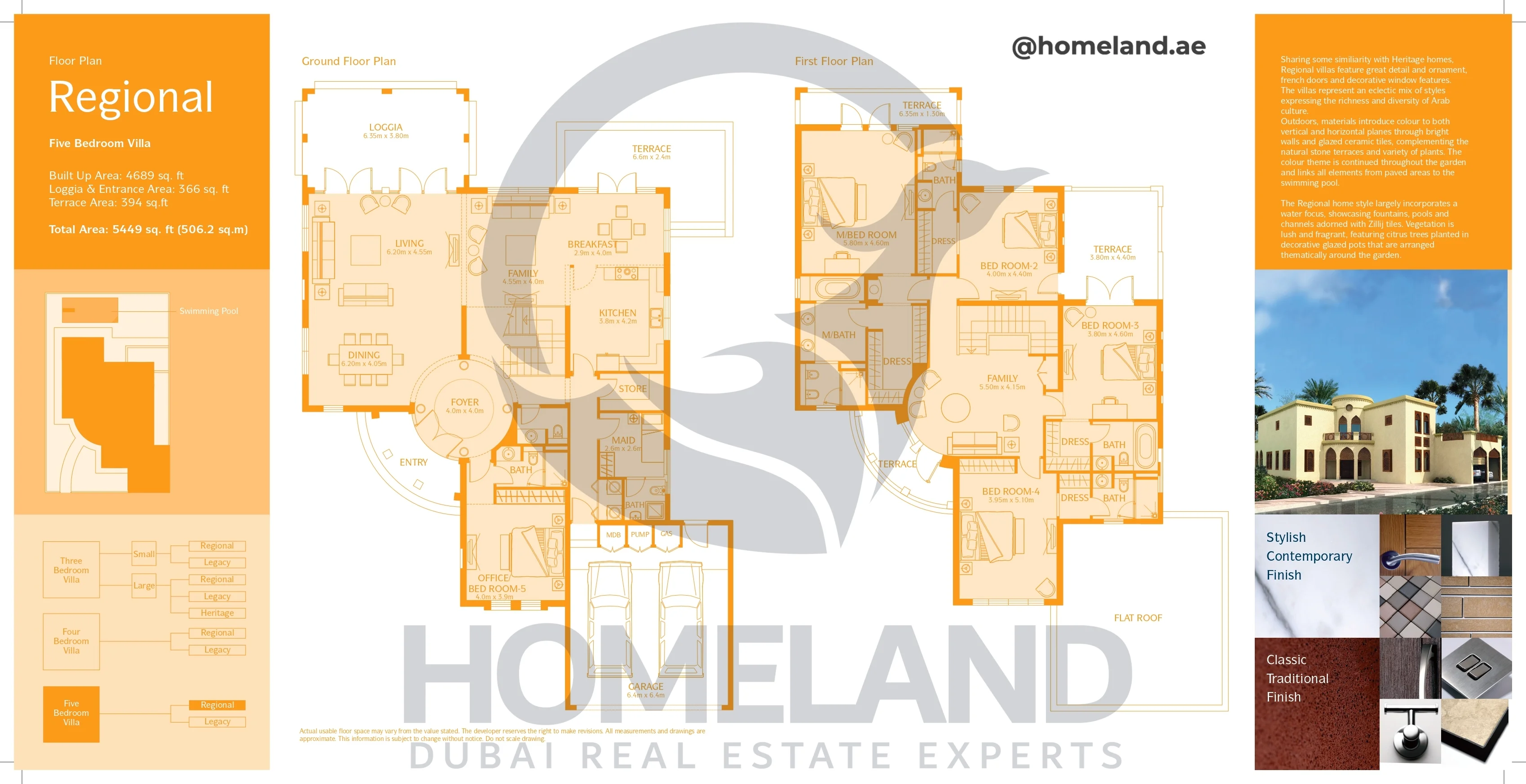 Regional, Villa, 5BR, Ground-First Floor, 5449 SQFT