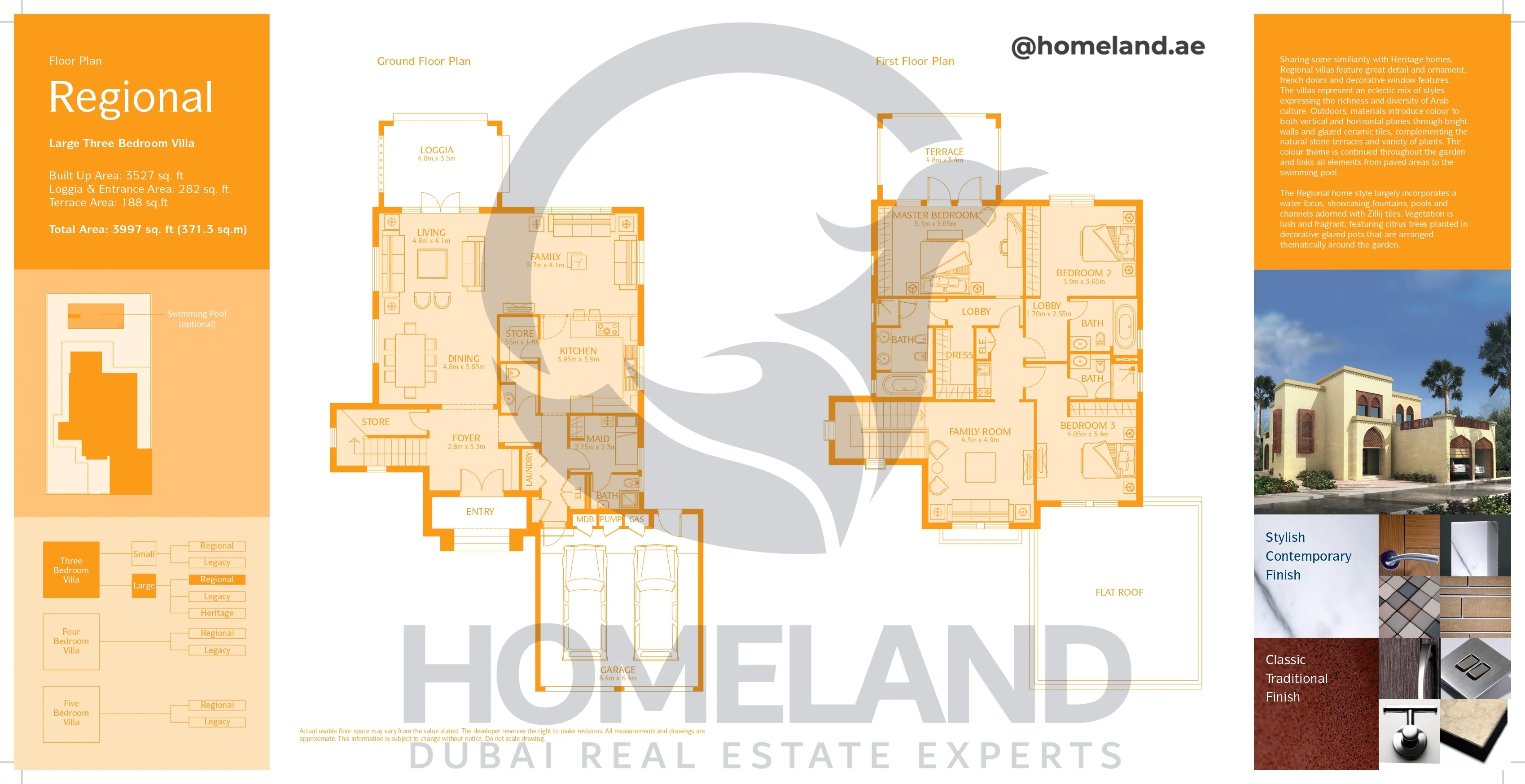 Regional, Villa, Large 3BR, Ground-First Floor, 3997 SQFT