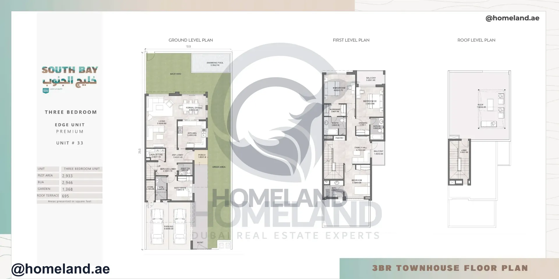 South Bay phase 4,Townhouse, 3BR (Edge), Unit 33, 2946 SQFT