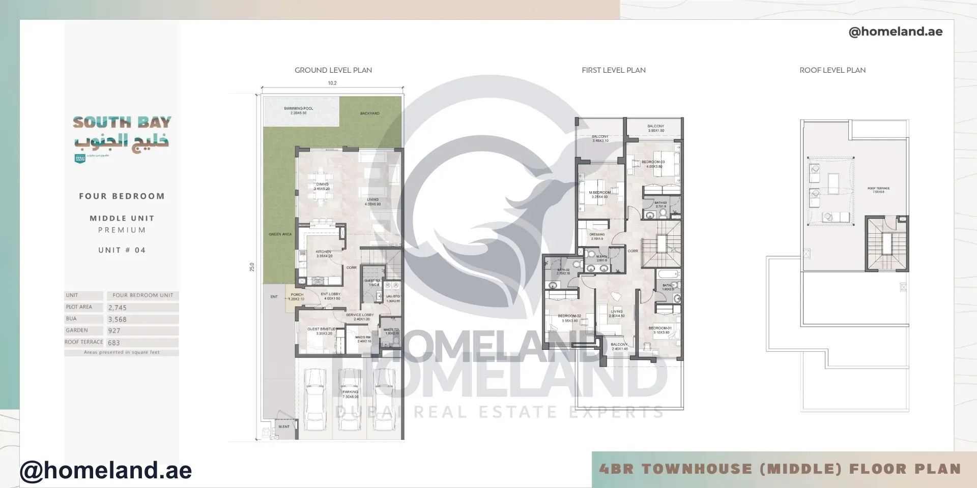 South Bay phase 4,Townhouse, 4BR (Mid), Unit 04, 3568 SQFT
