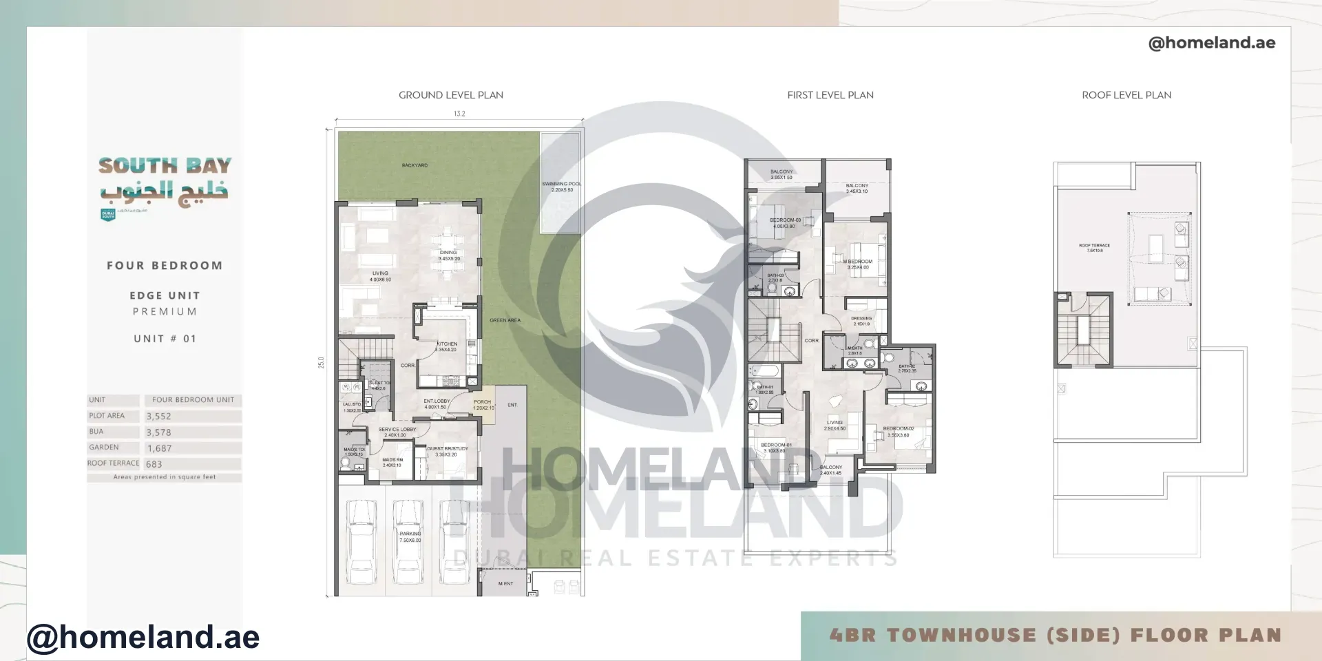 South Bay phase 4,Townhouse, 4BR (Side), Unit 01, 3578 SQFTSouth Bay phase 4,Townhouse, 4BR (Side), Unit 01, 3578 SQFT