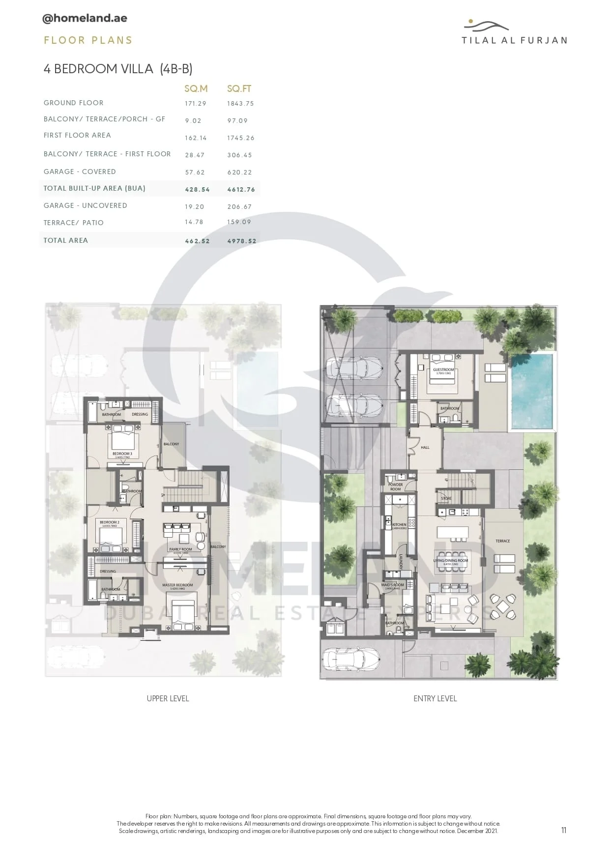 Tilal Al Furjan, 4BR Villa (4B-B), 4978 SQFT