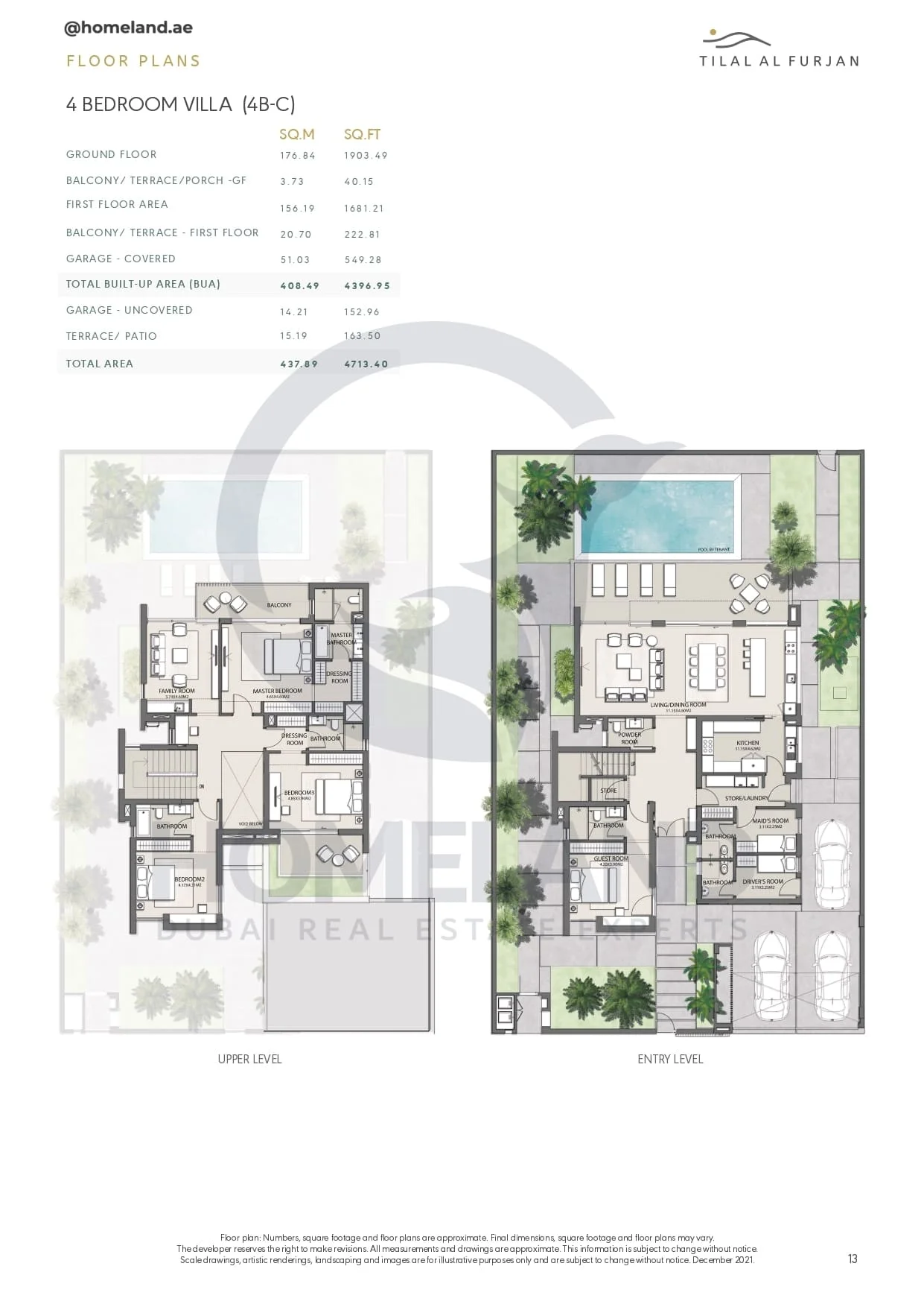 Tilal Al Furjan, 4BR Villa (4B-C), 4713 SQFT