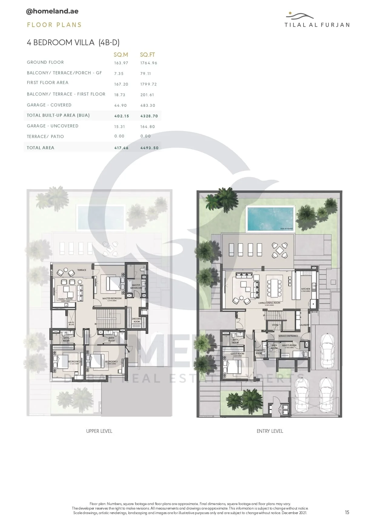 Tilal Al Furjan, 4BR Villa (4B-D), 4493 SQFT