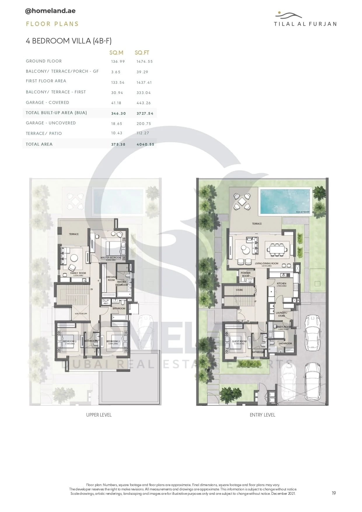 Tilal Al Furjan, 4BR Villa (4B-F), 4040 SQFT