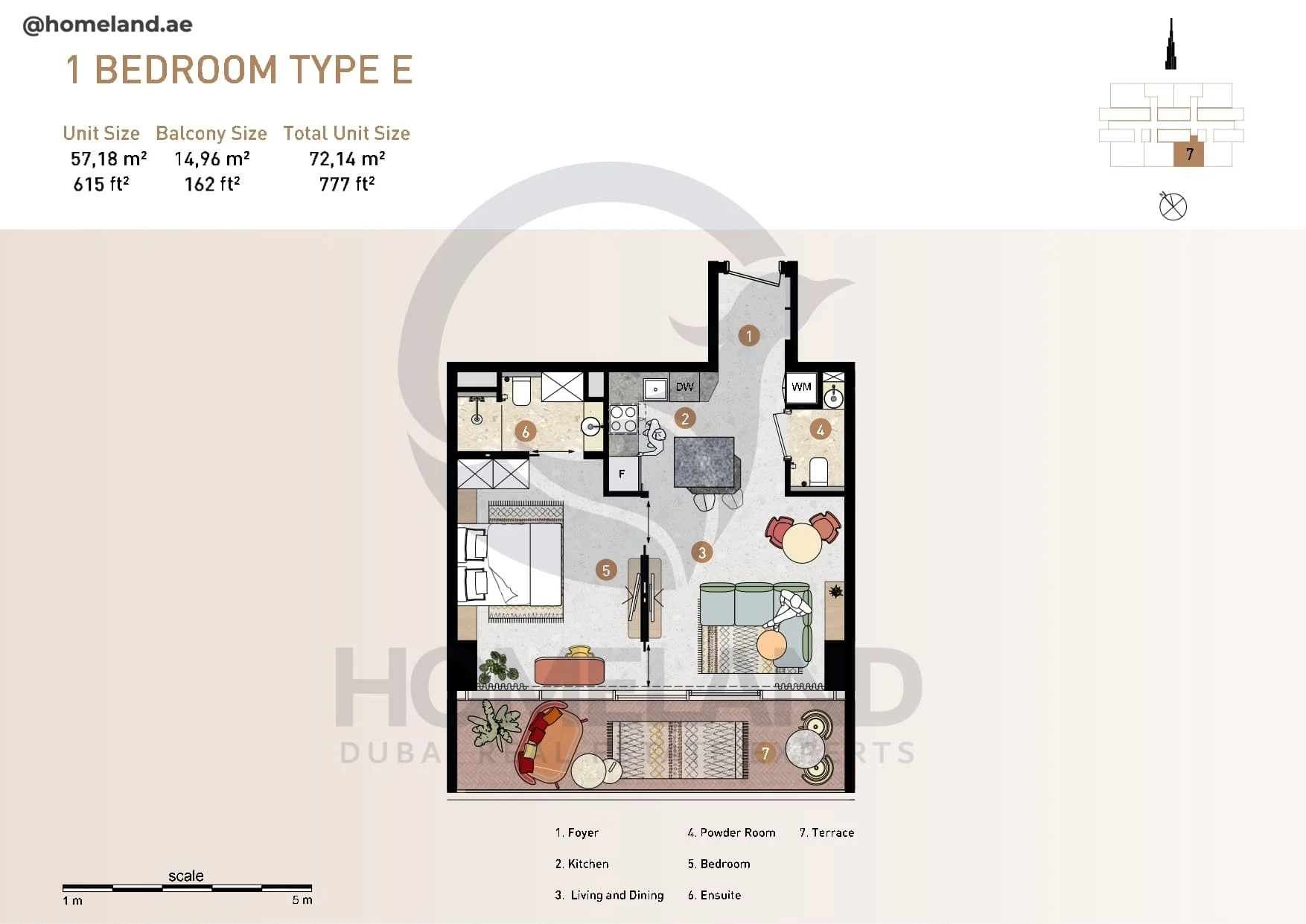 25H Heimat, 1BR, Type E, 777 SQFT