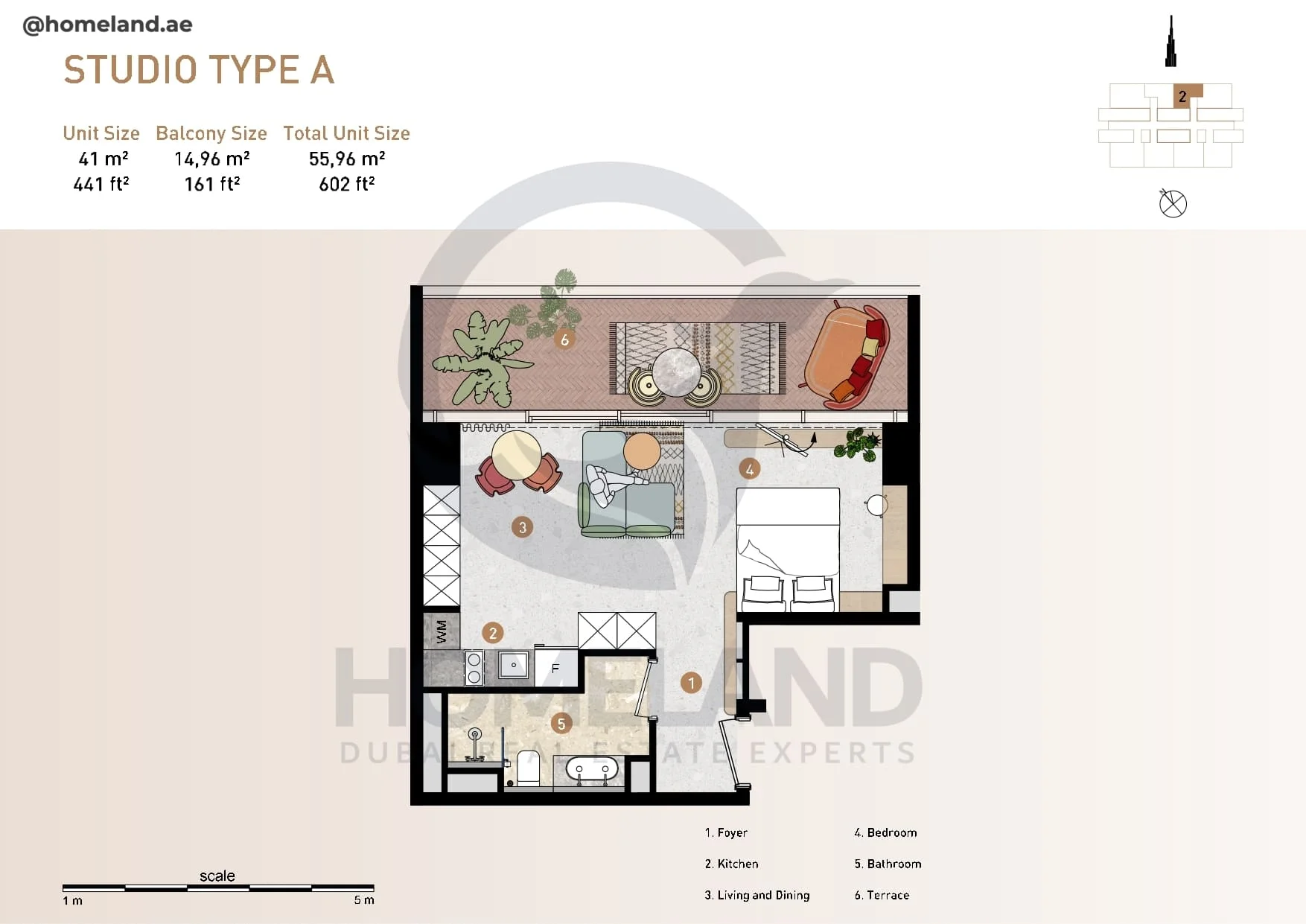 25H Heimat, Studio, Type A, 602 SQFT